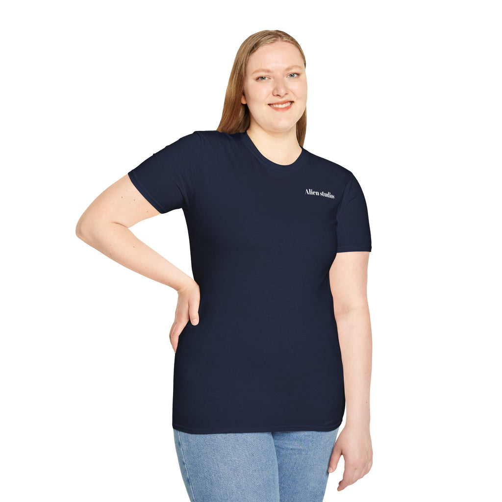 Alien Studios logo T-Shirt | Minimal back text, small chest text
