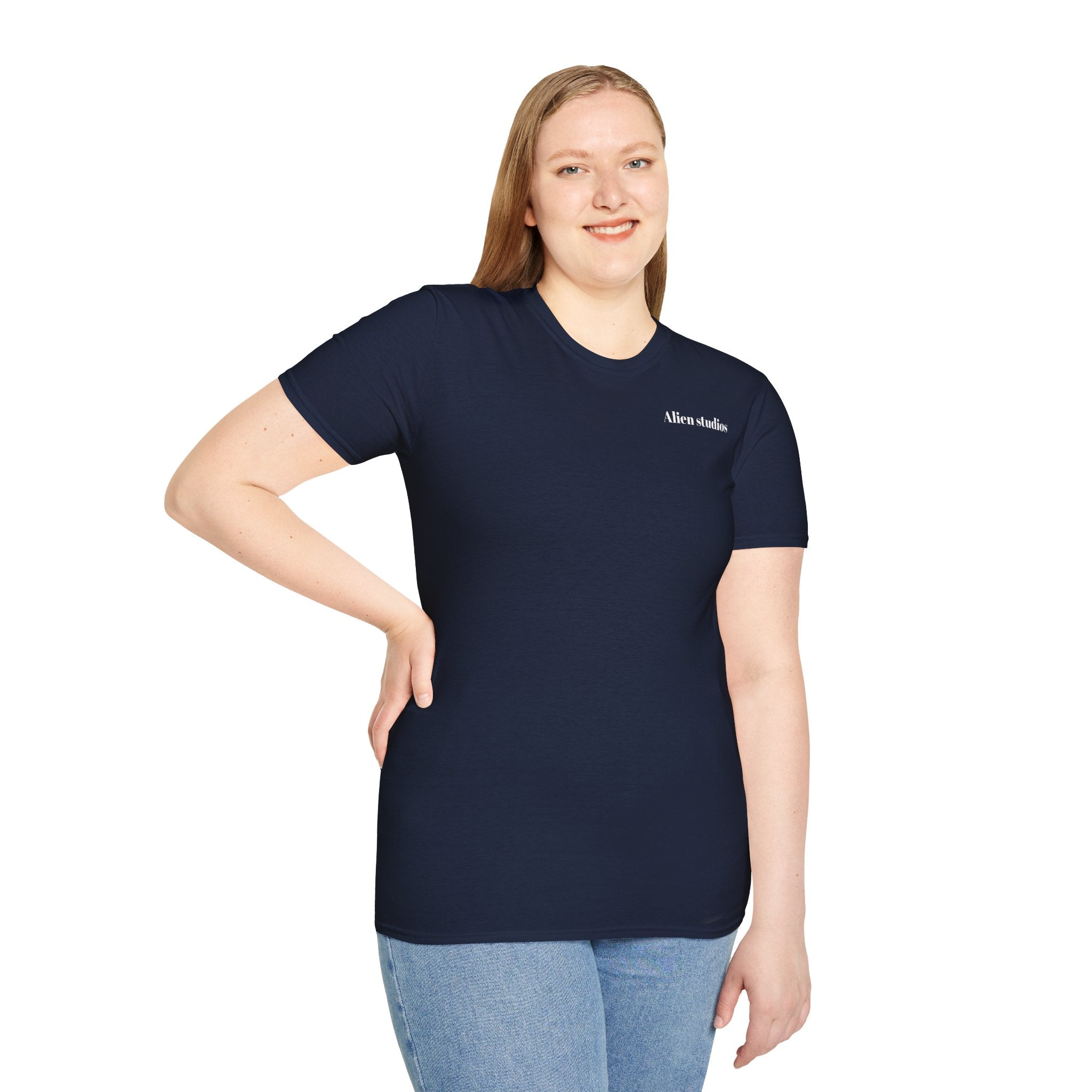 Alien Studios logo T-Shirt | Minimal back text, small chest text