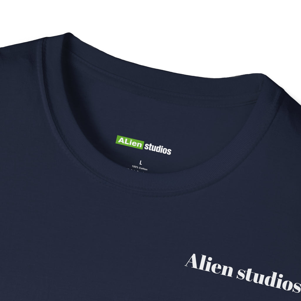 Alien Studios logo T-Shirt | Minimal back text, small chest text