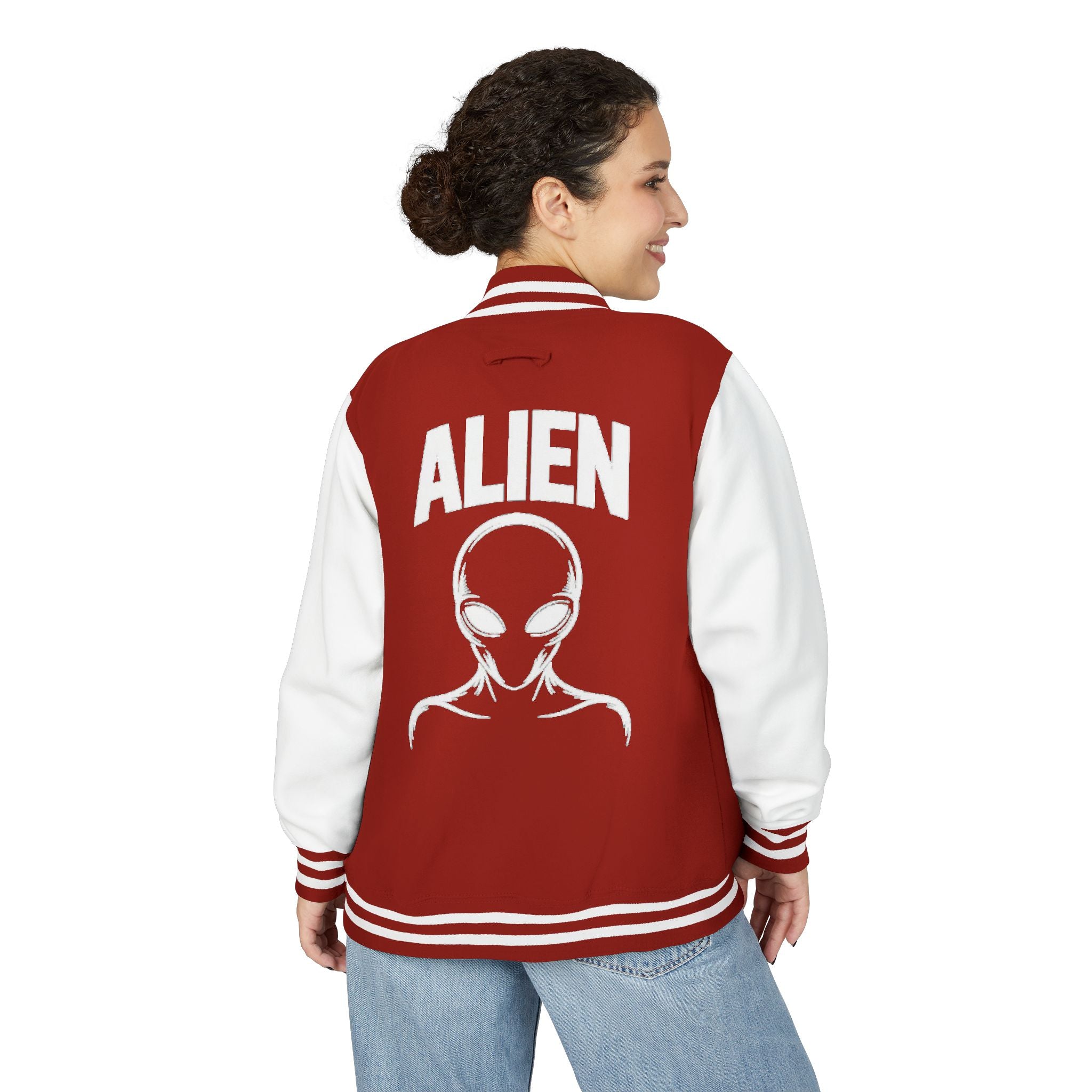 Alien Graphic Letterman Jacket | Alien Head Varsity Jacket