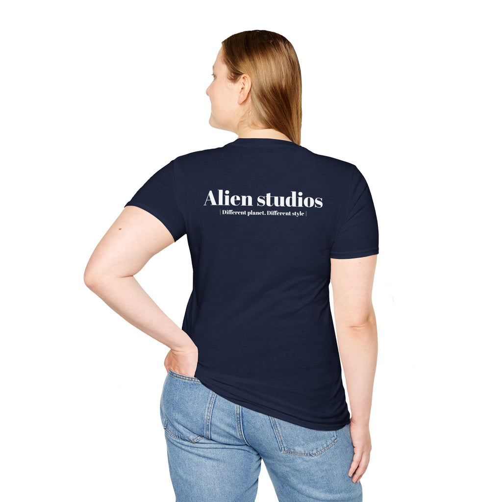 Alien Studios logo T-Shirt | Minimal back text, small chest text