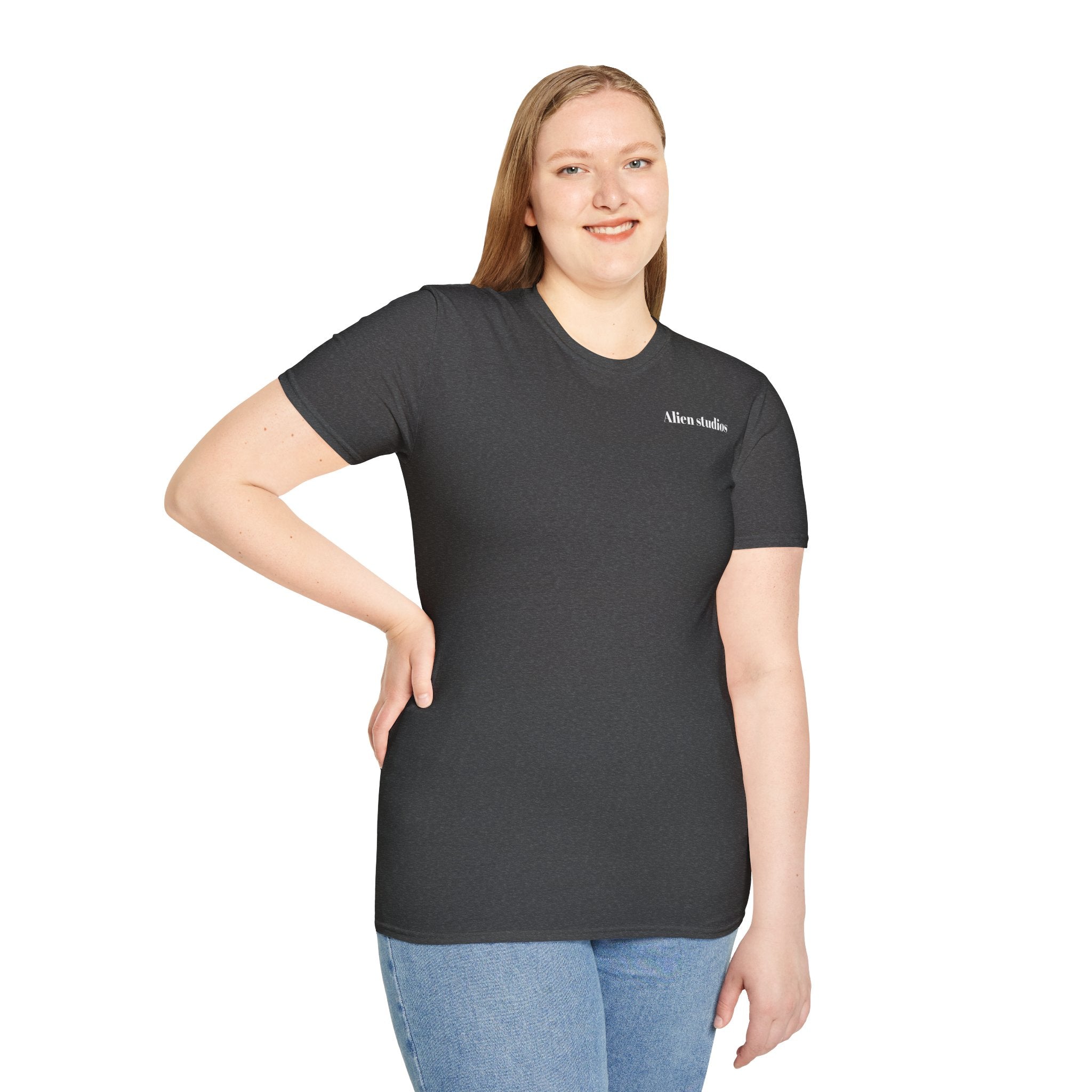 Alien Studios logo T-Shirt | Minimal back text, small chest text