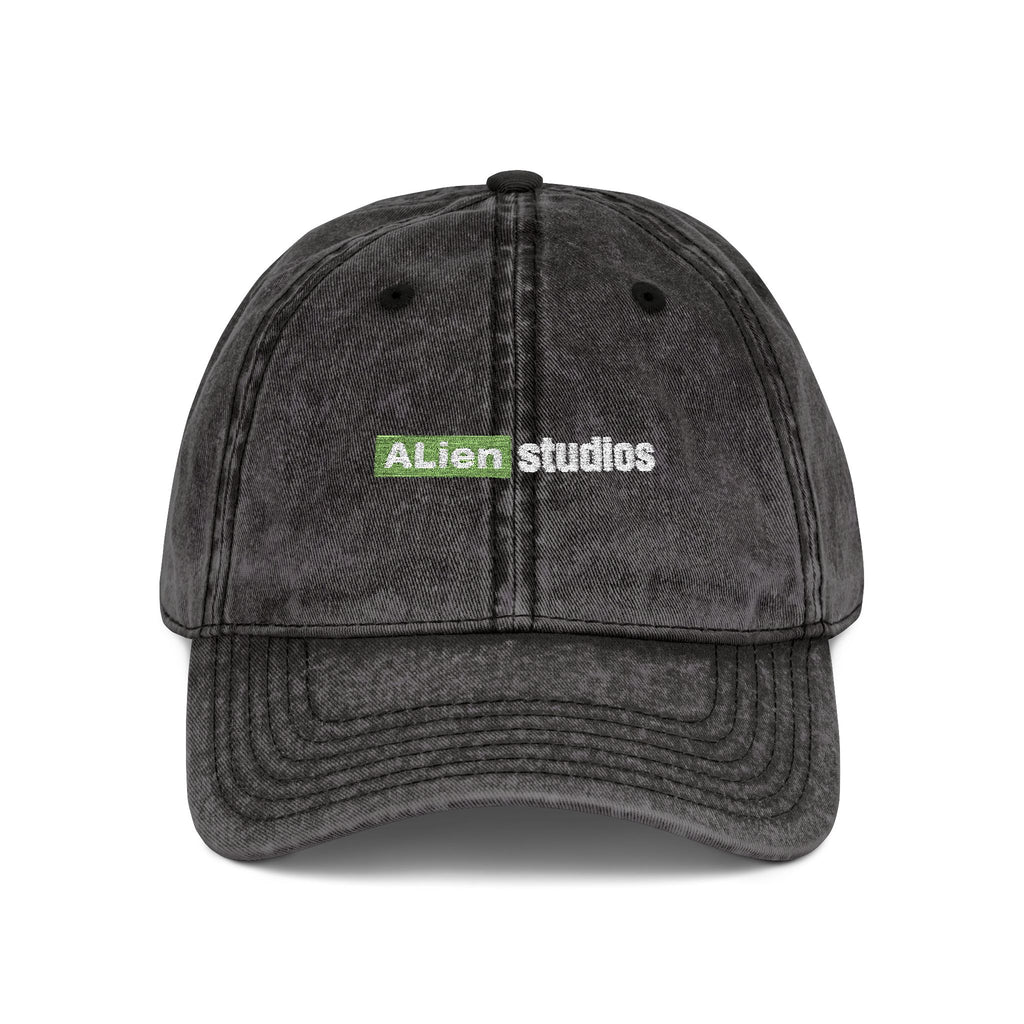 Green Pixel Logo Vintage Cap | Embroidered Baseball Hat