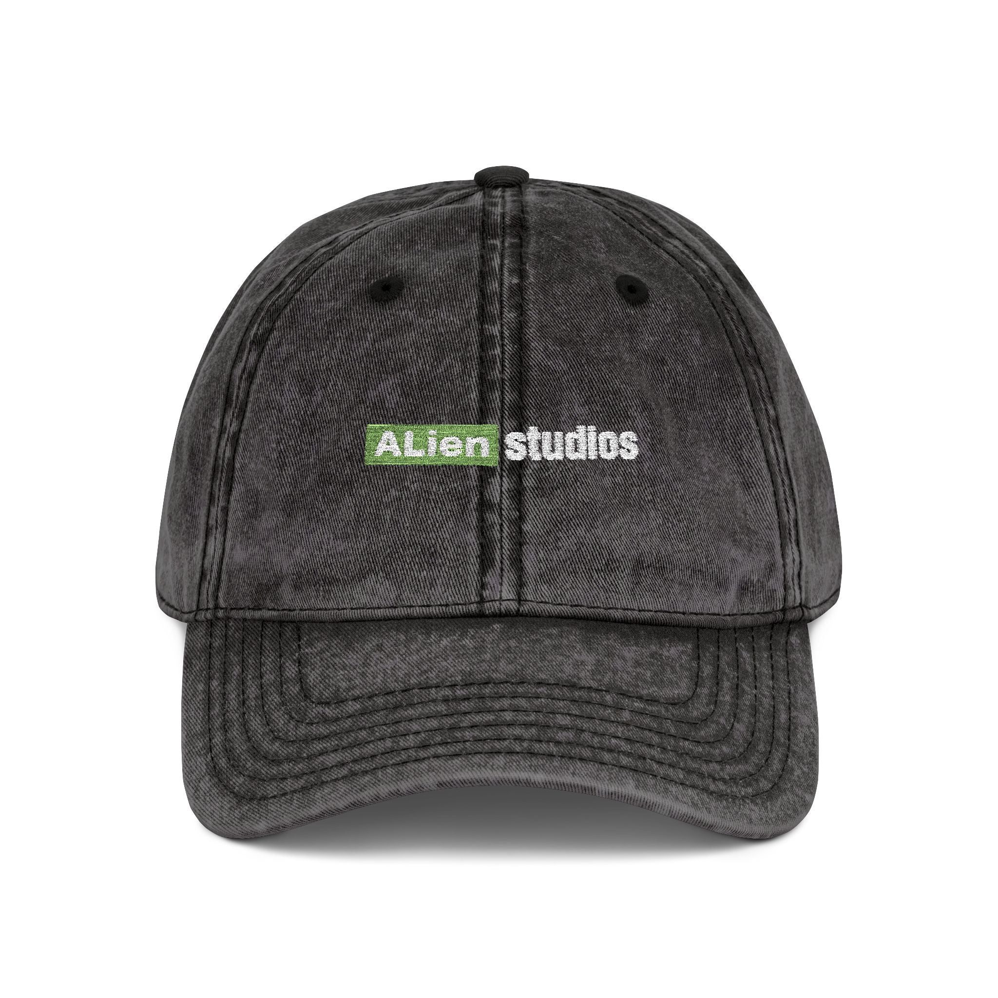 Green Pixel Logo Vintage Cap | Embroidered Baseball Hat