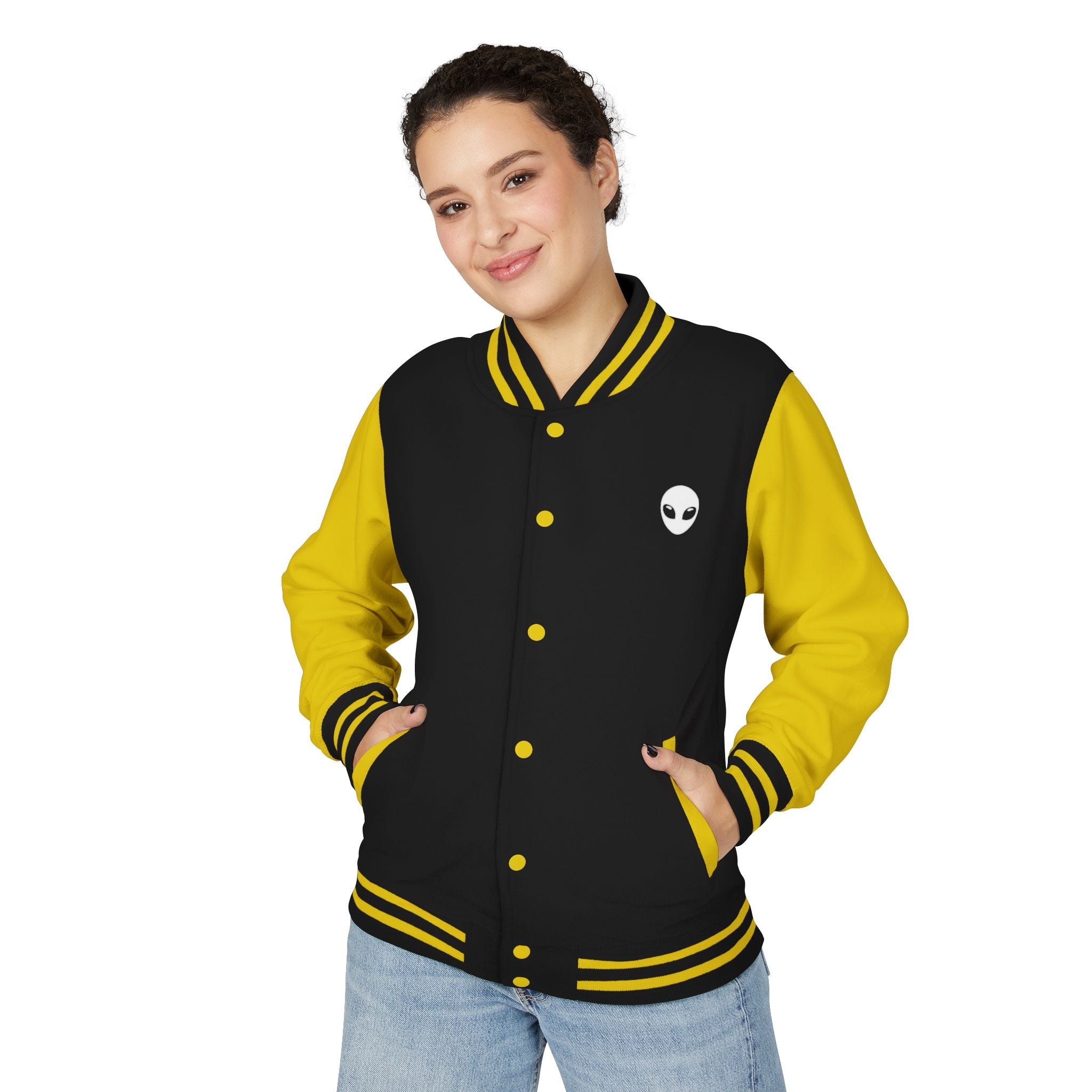 Alien Graphic Letterman Jacket | Alien Head Varsity Jacket