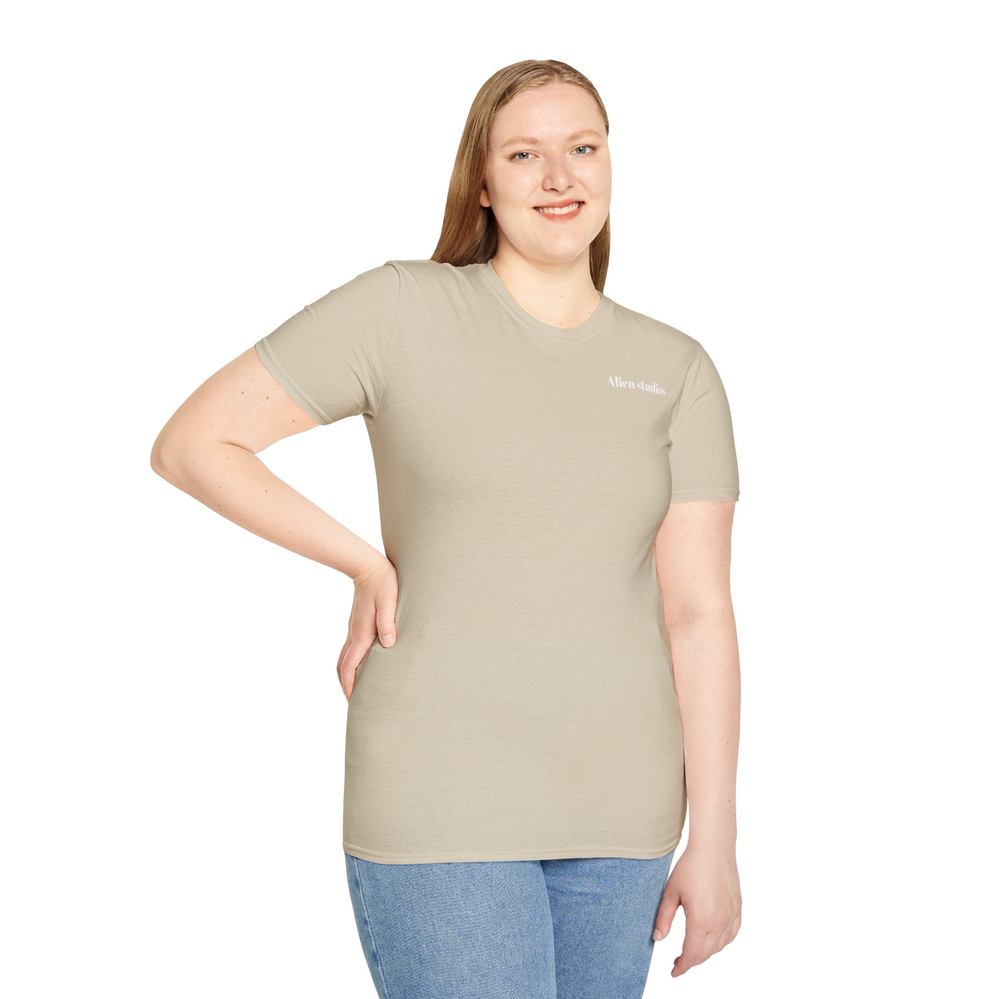 Alien Studios logo T-Shirt | Minimal back text, small chest text