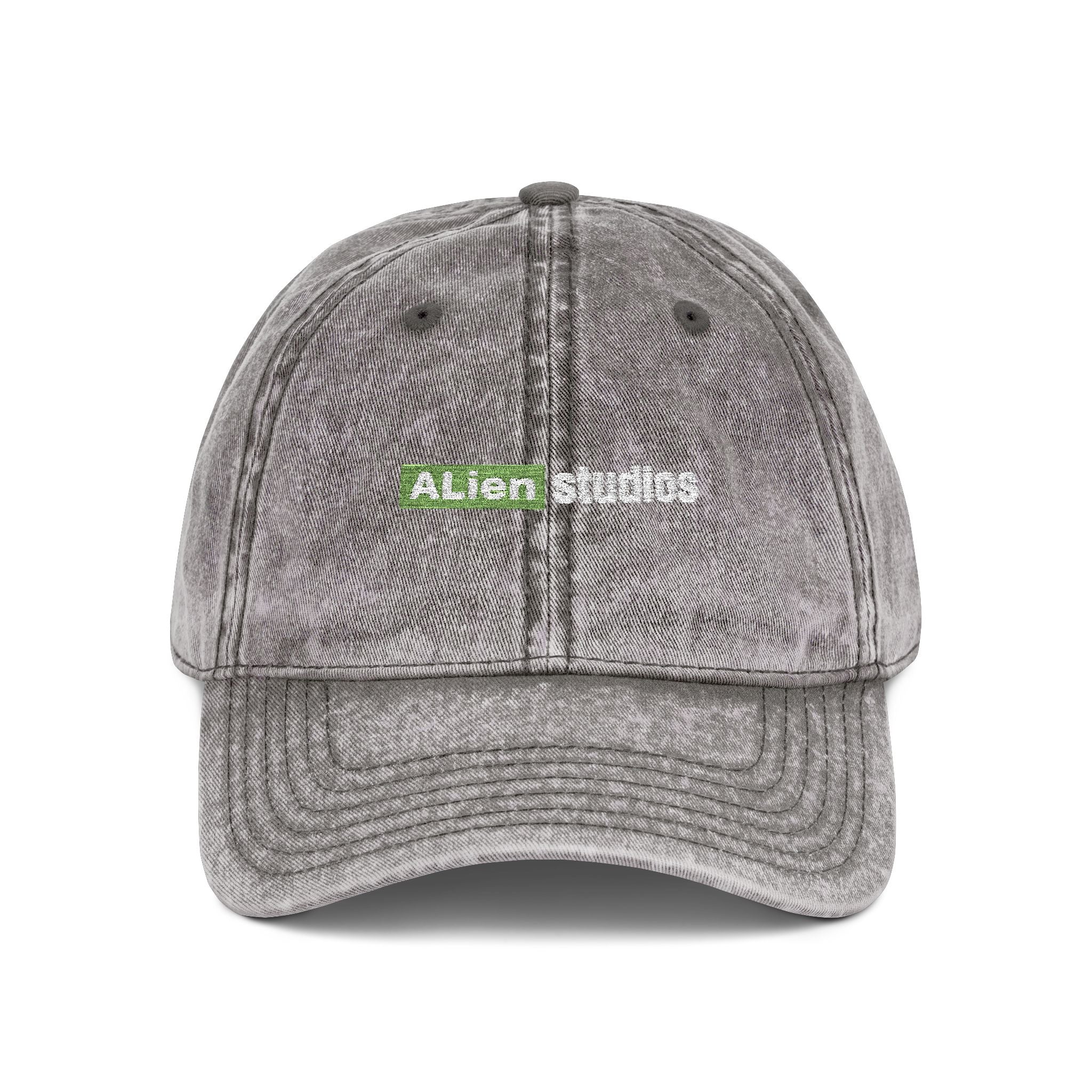 Green Pixel Logo Vintage Cap | Embroidered Baseball Hat