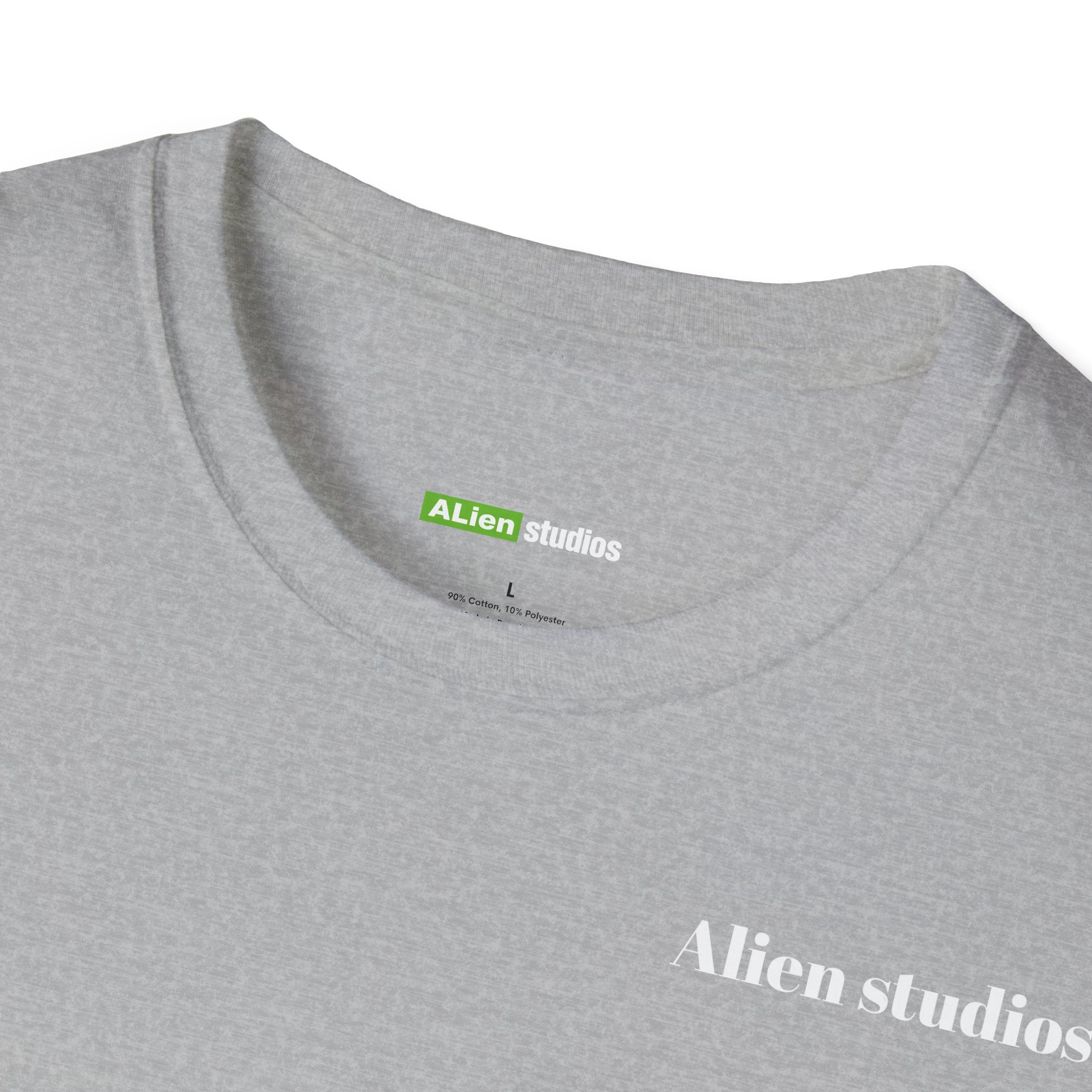 Alien Studios logo T-Shirt | Minimal back text, small chest text