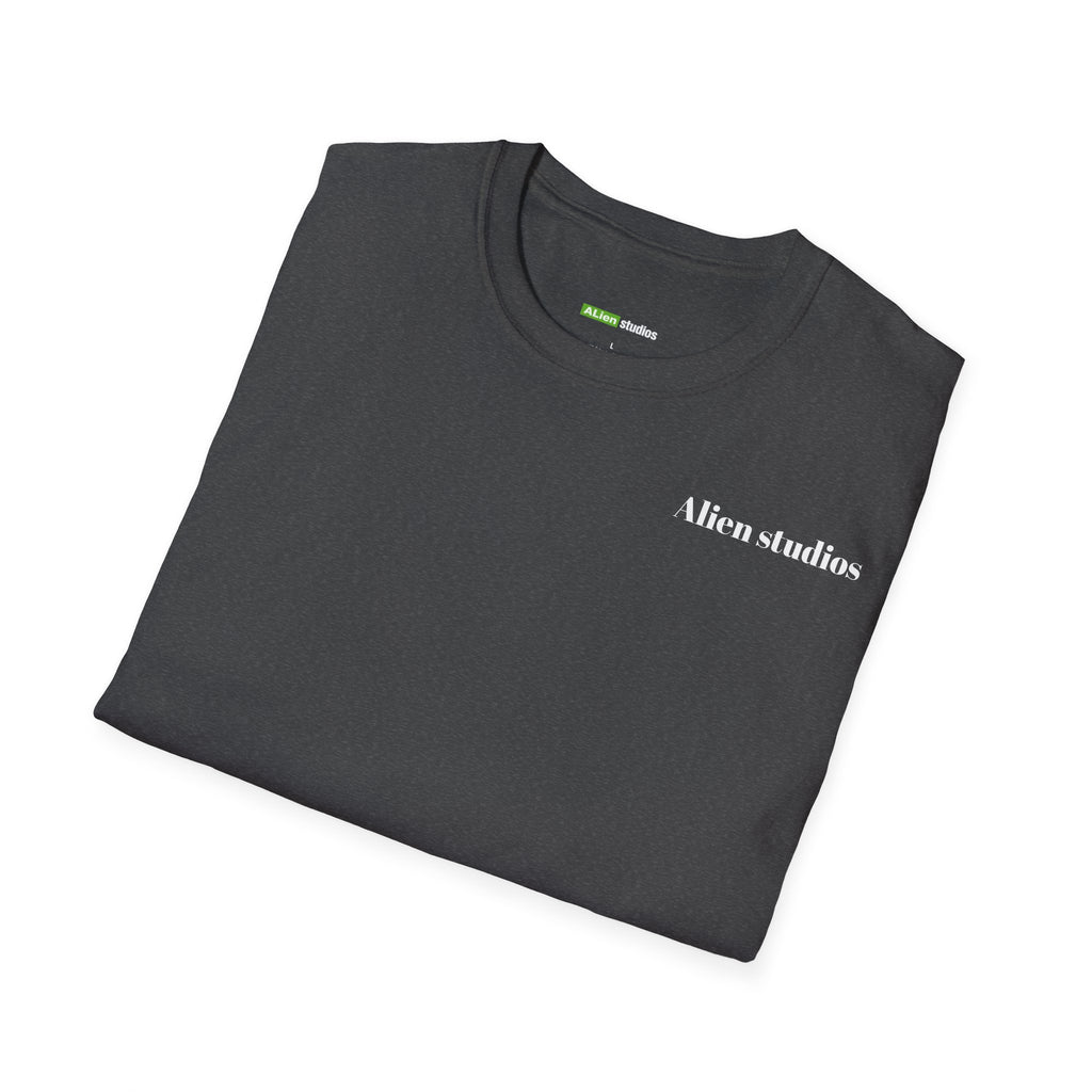 Alien Studios logo T-Shirt | Minimal back text, small chest text