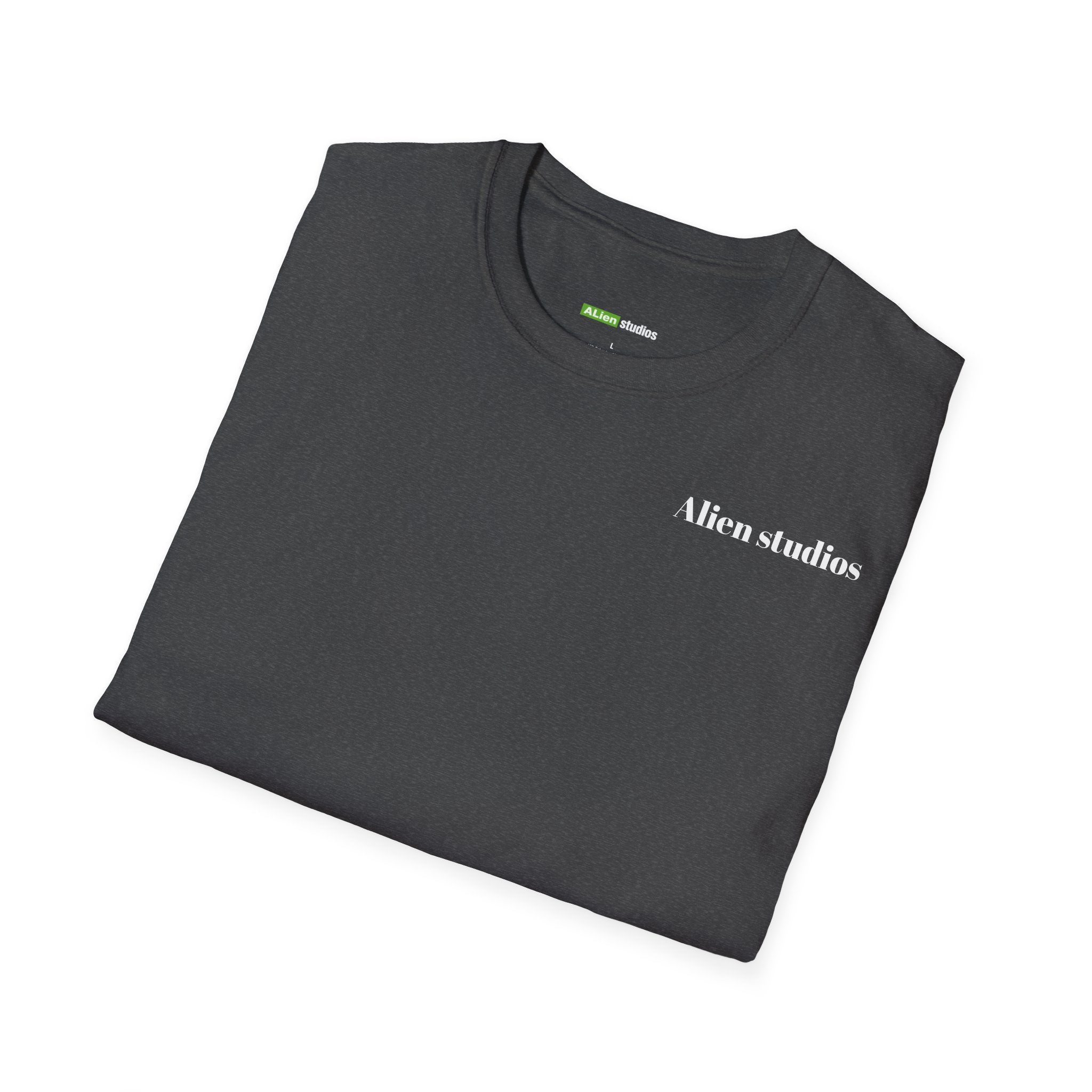 Alien Studios logo T-Shirt | Minimal back text, small chest text