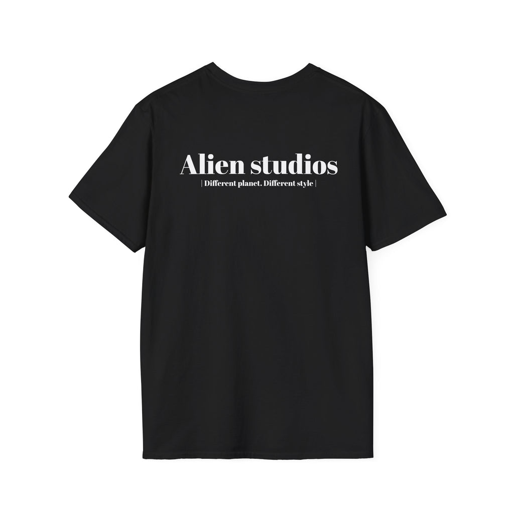 Alien Studios logo T-Shirt | Minimal back text, small chest text
