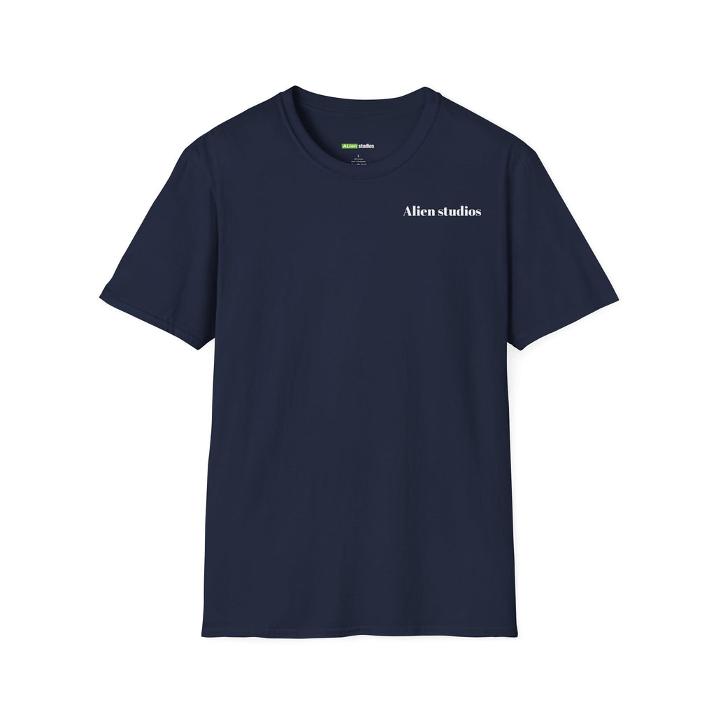 Alien Studios logo T-Shirt | Minimal back text, small chest text