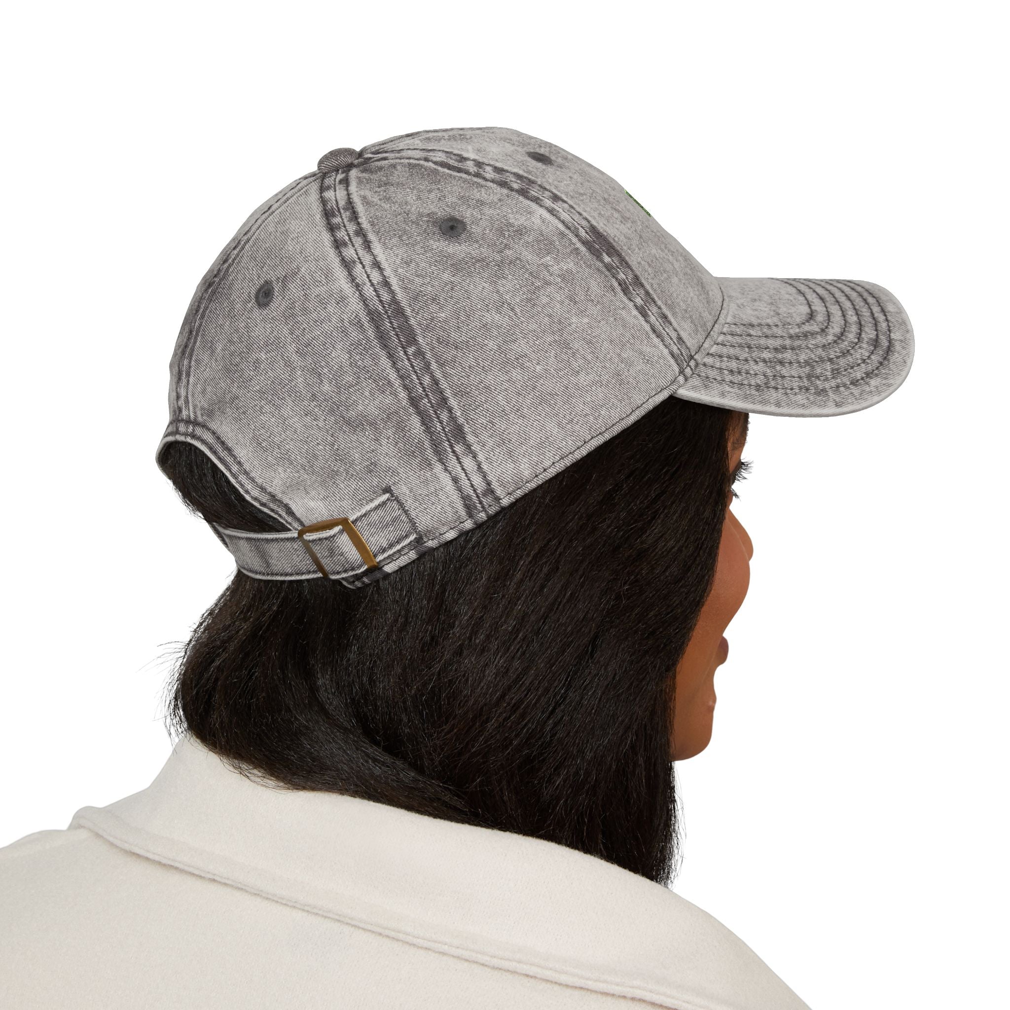 Green Pixel Logo Vintage Cap | Embroidered Baseball Hat
