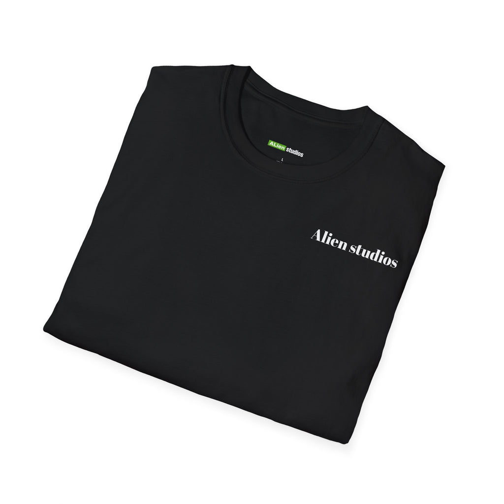 Alien Studios logo T-Shirt | Minimal back text, small chest text