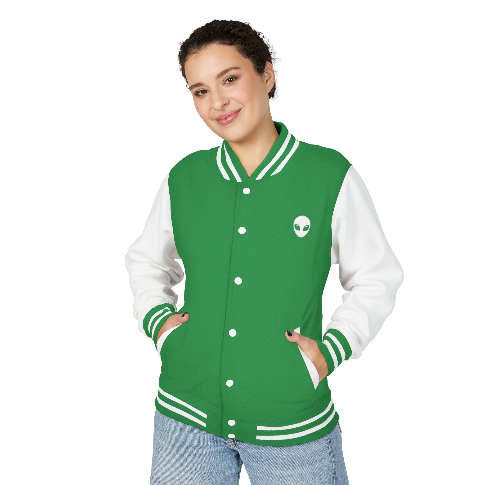Alien Graphic Letterman Jacket | Alien Head Varsity Jacket