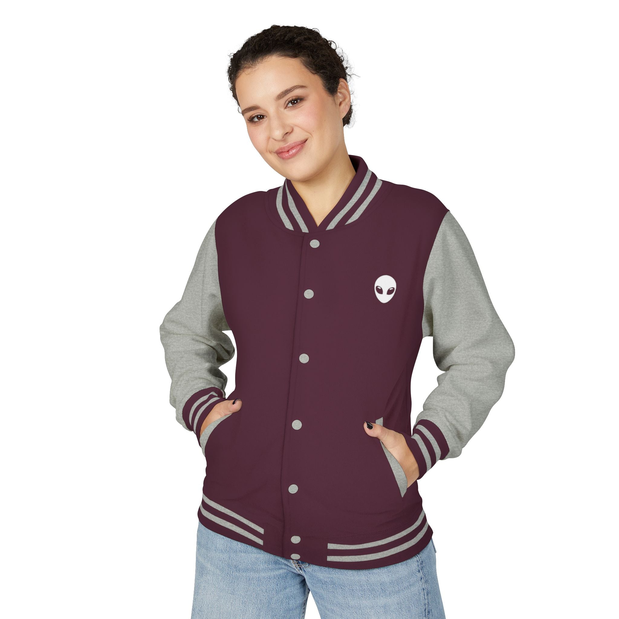 Alien Graphic Letterman Jacket | Alien Head Varsity Jacket