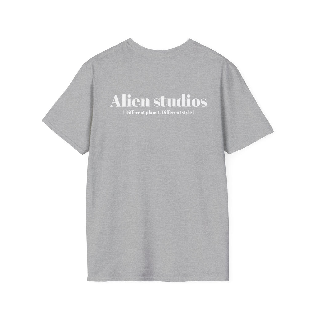 Alien Studios logo T-Shirt | Minimal back text, small chest text