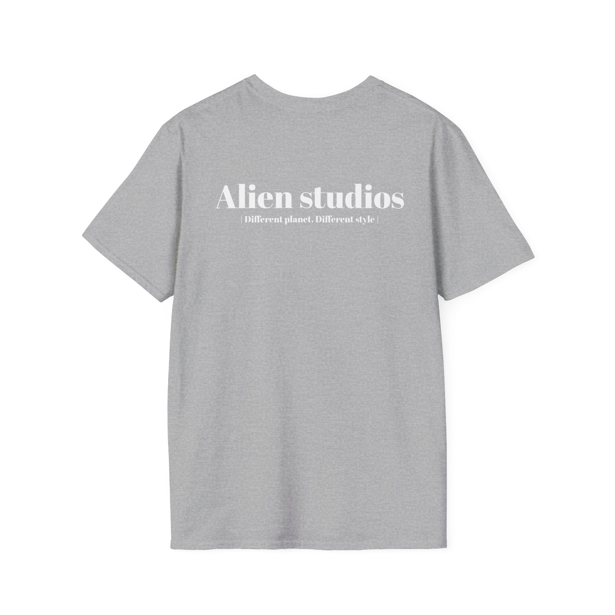 Alien Studios logo T-Shirt | Minimal back text, small chest text