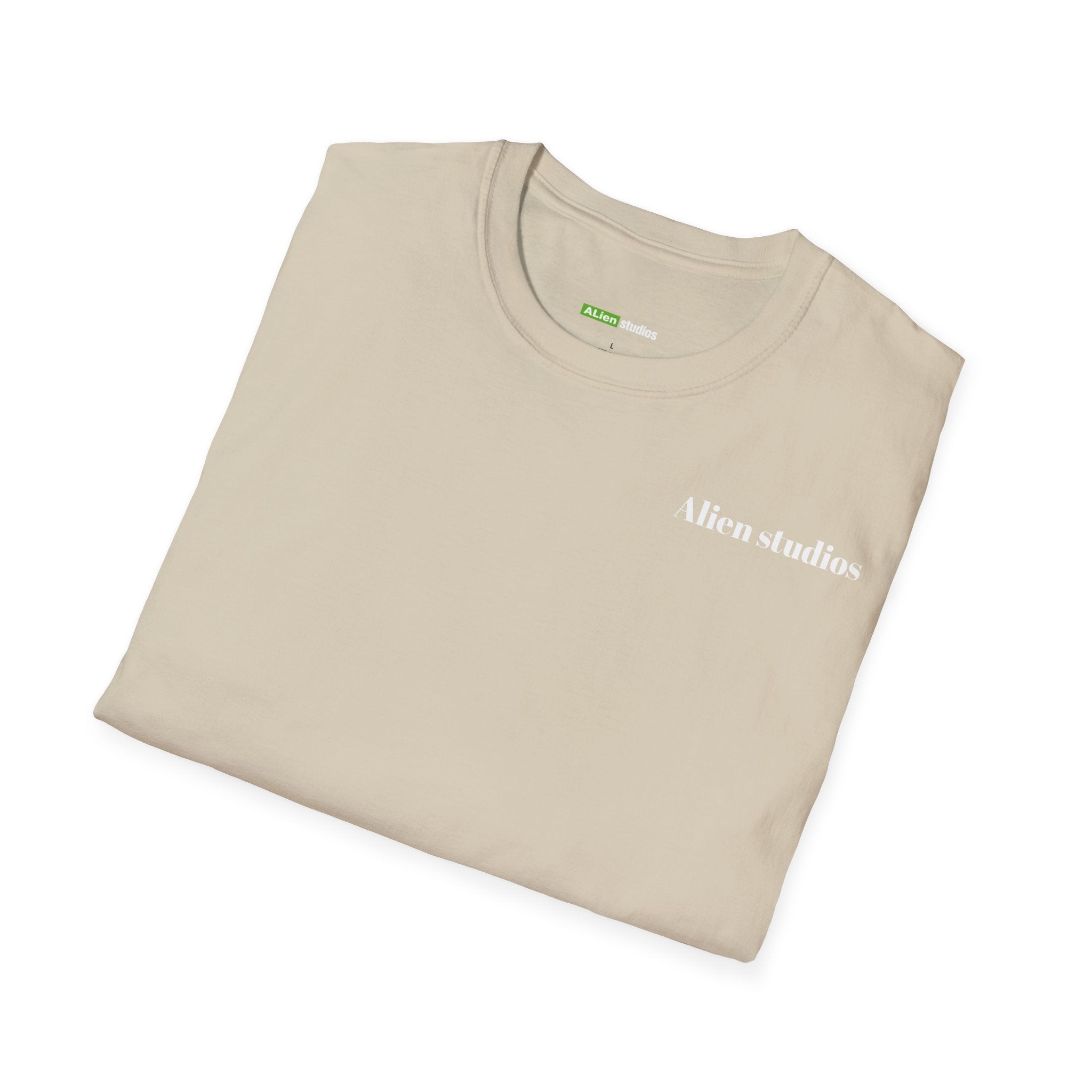 Alien Studios logo T-Shirt | Minimal back text, small chest text