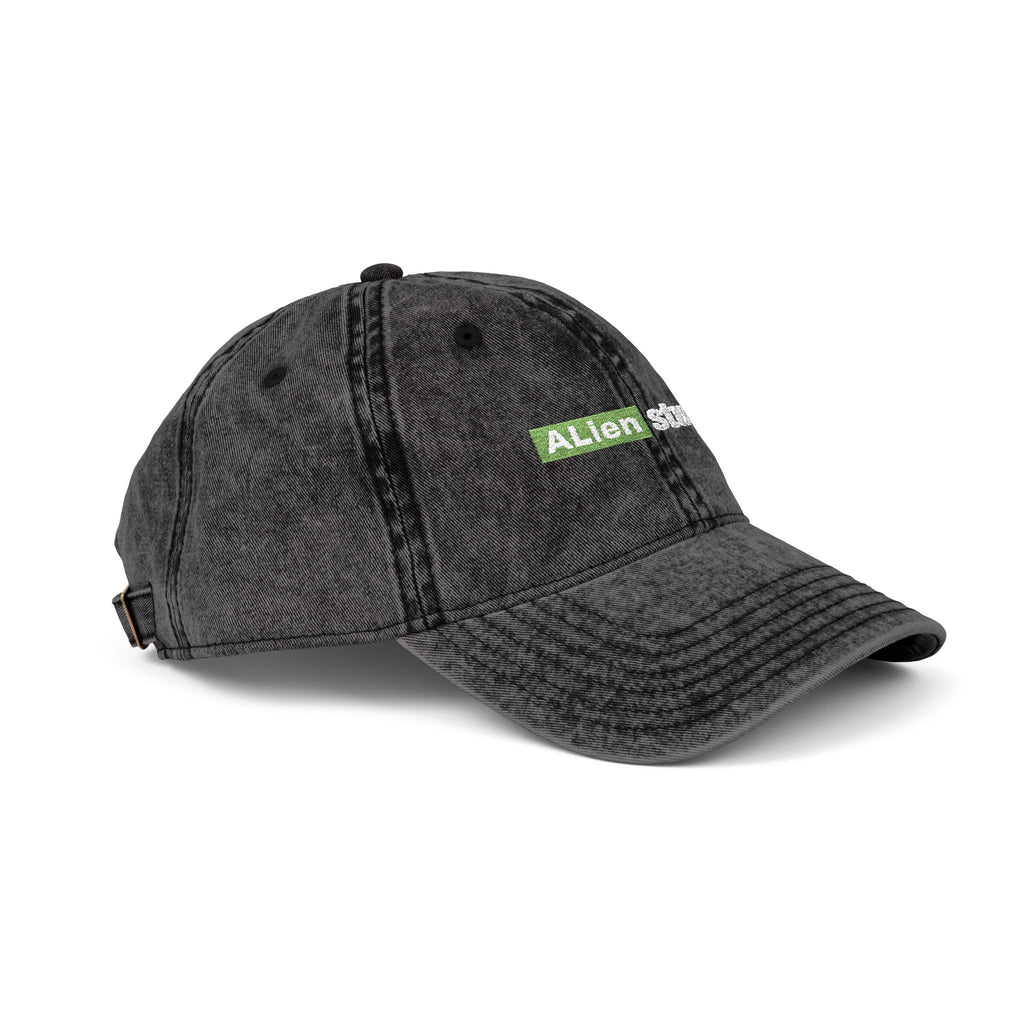 Green Pixel Logo Vintage Cap | Embroidered Baseball Hat
