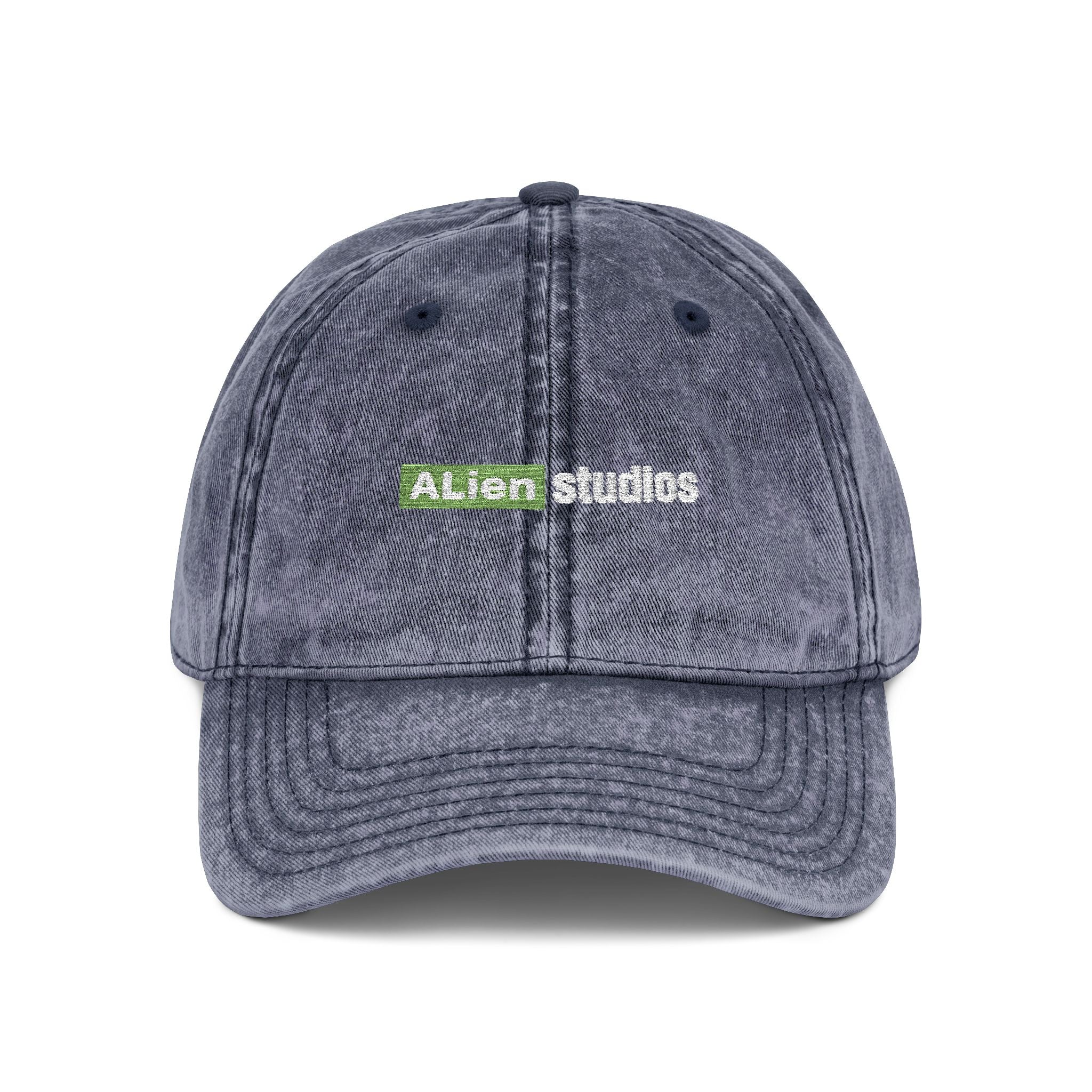 Green Pixel Logo Vintage Cap | Embroidered Baseball Hat