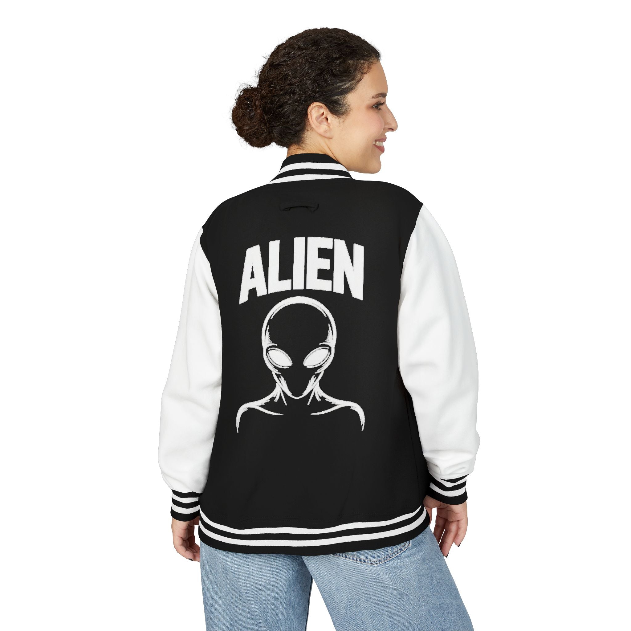 Alien Graphic Letterman Jacket | Alien Head Varsity Jacket