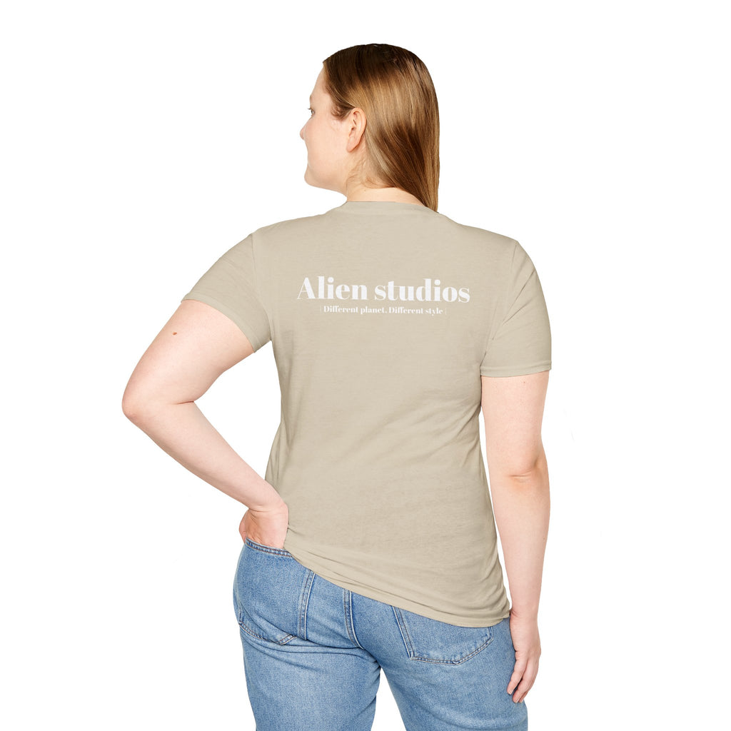Alien Studios logo T-Shirt | Minimal back text, small chest text
