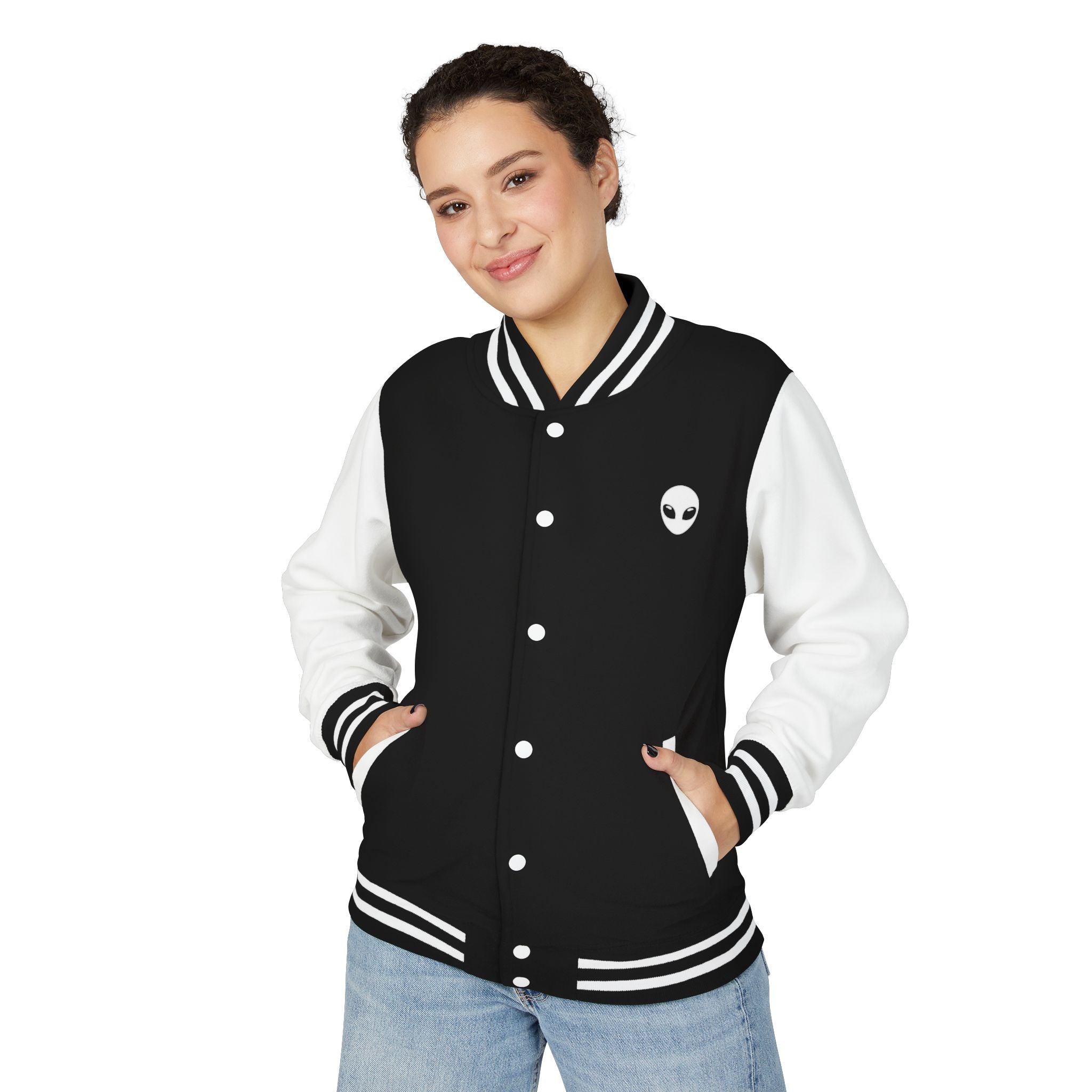 Alien Graphic Letterman Jacket | Alien Head Varsity Jacket