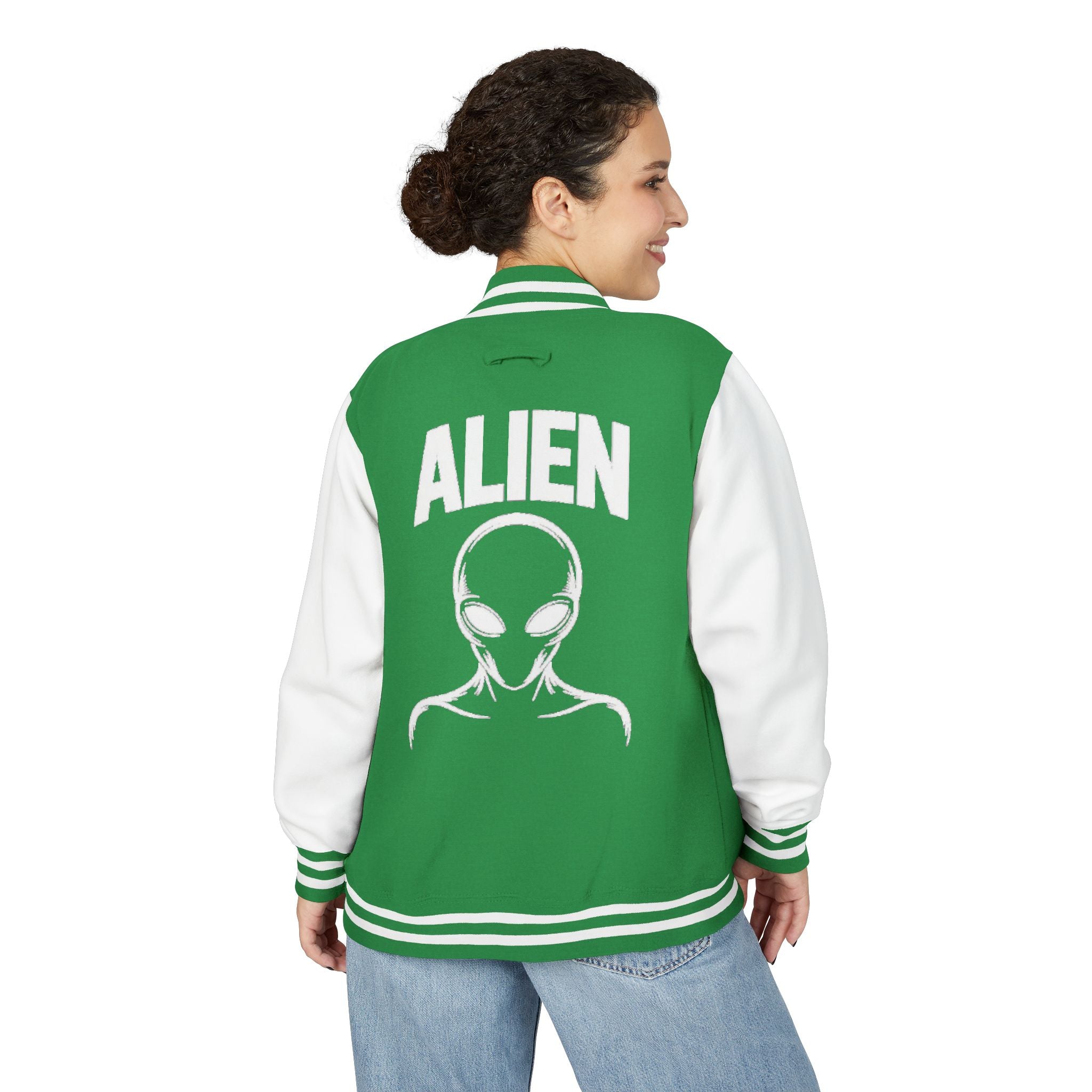 Alien Graphic Letterman Jacket | Alien Head Varsity Jacket