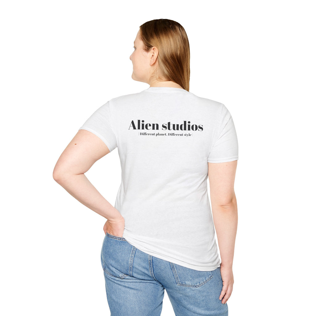 Alien Studios logo T-Shirt | Minimal back text, small chest text