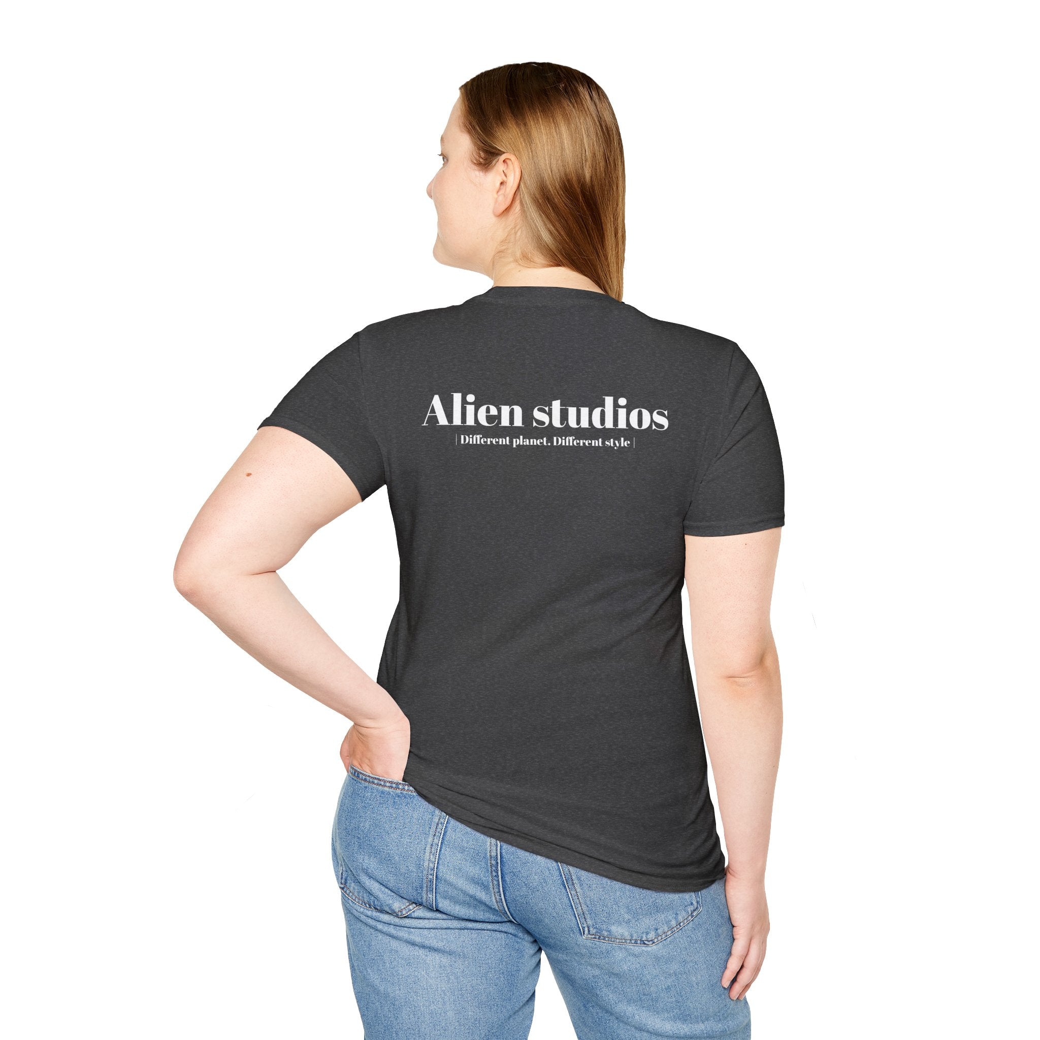 Alien Studios logo T-Shirt | Minimal back text, small chest text