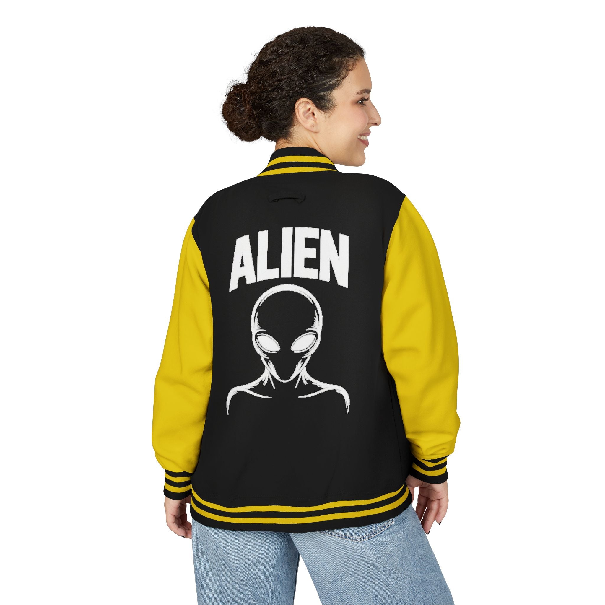 Alien Graphic Letterman Jacket | Alien Head Varsity Jacket