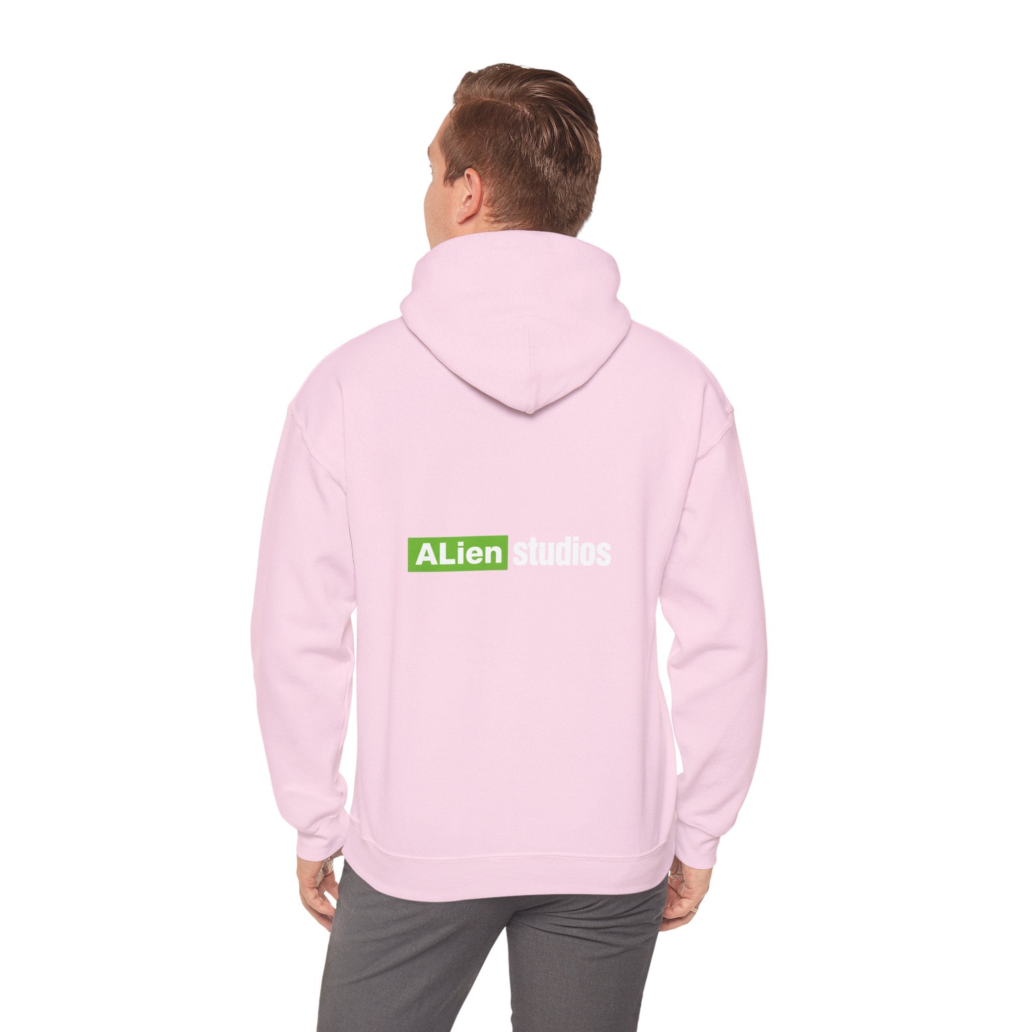 Alien Studios logo Hoodie | Branded Graphic Pullover, Black Logo Sweatshirt