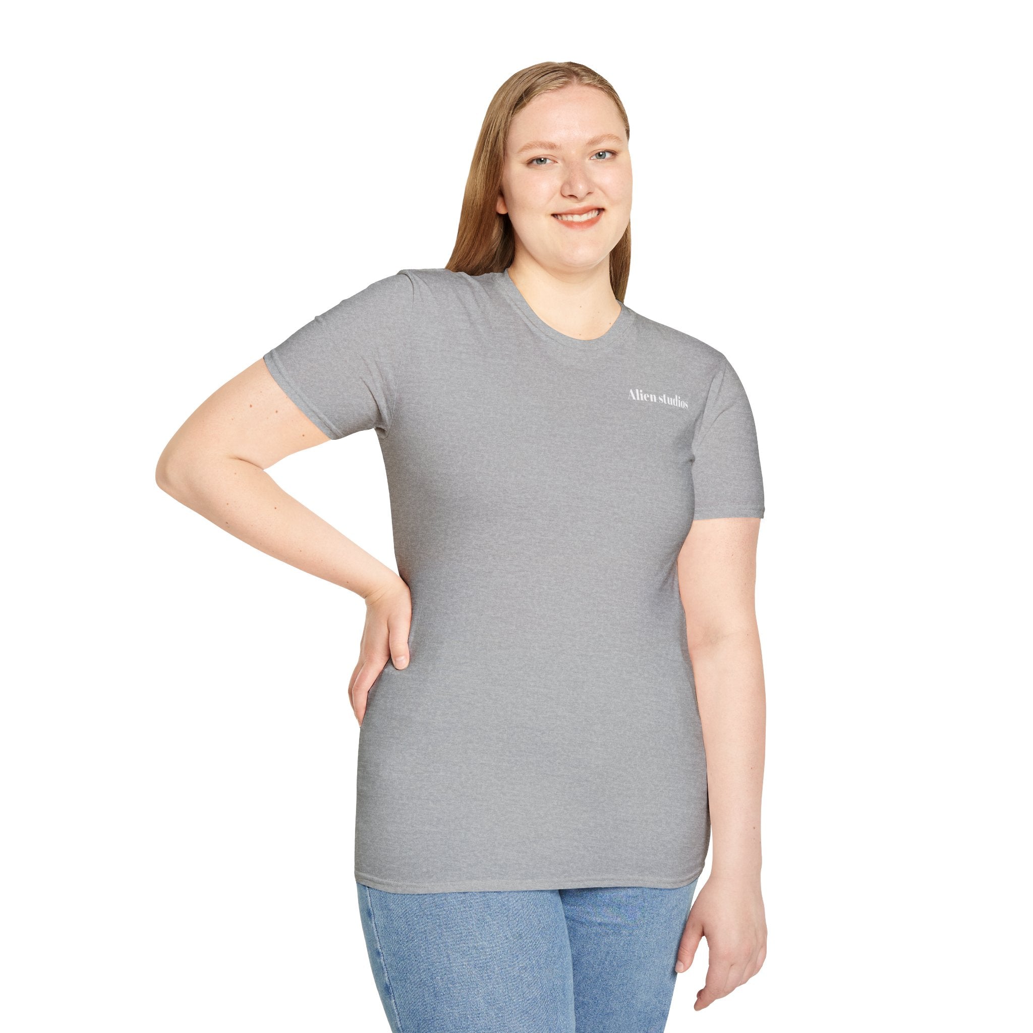 Alien Studios logo T-Shirt | Minimal back text, small chest text