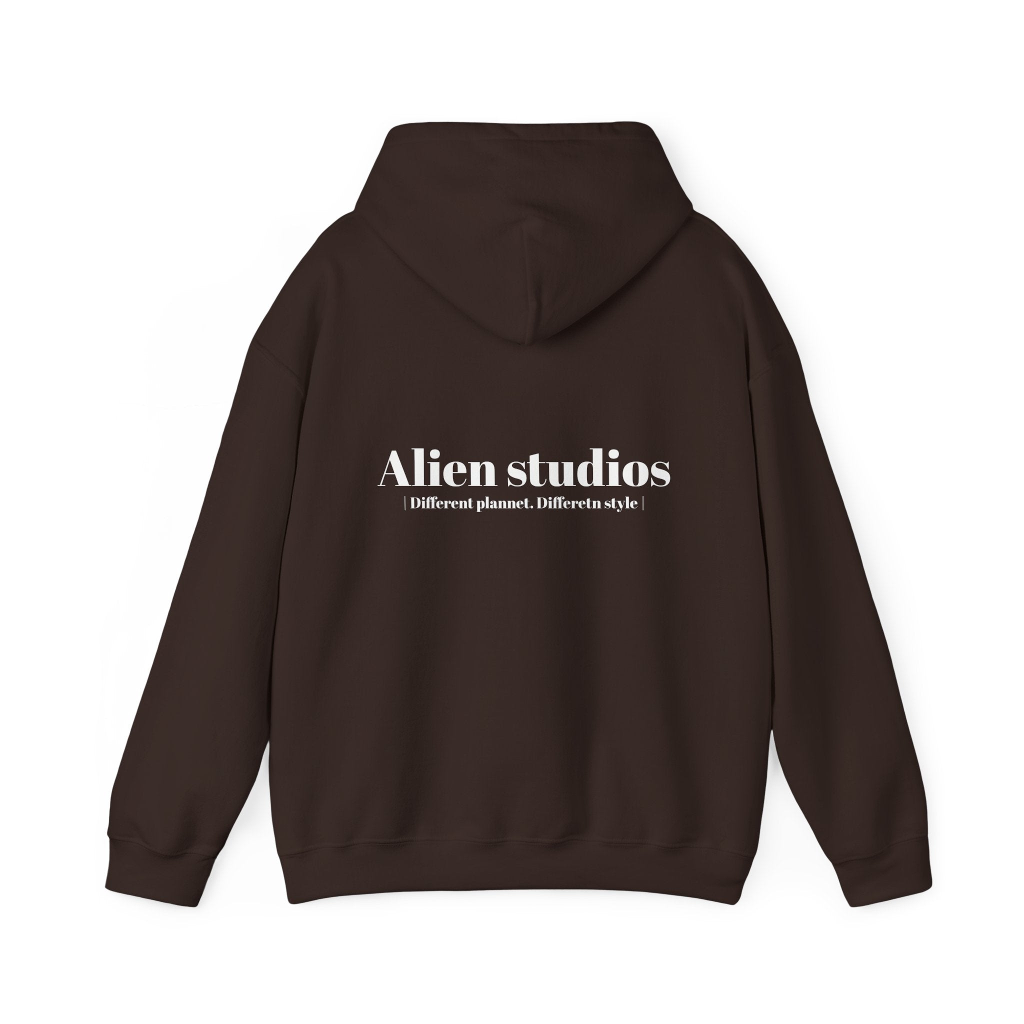 Alien Studios Logo Hoodie | Minimal Back Text, White Pullover