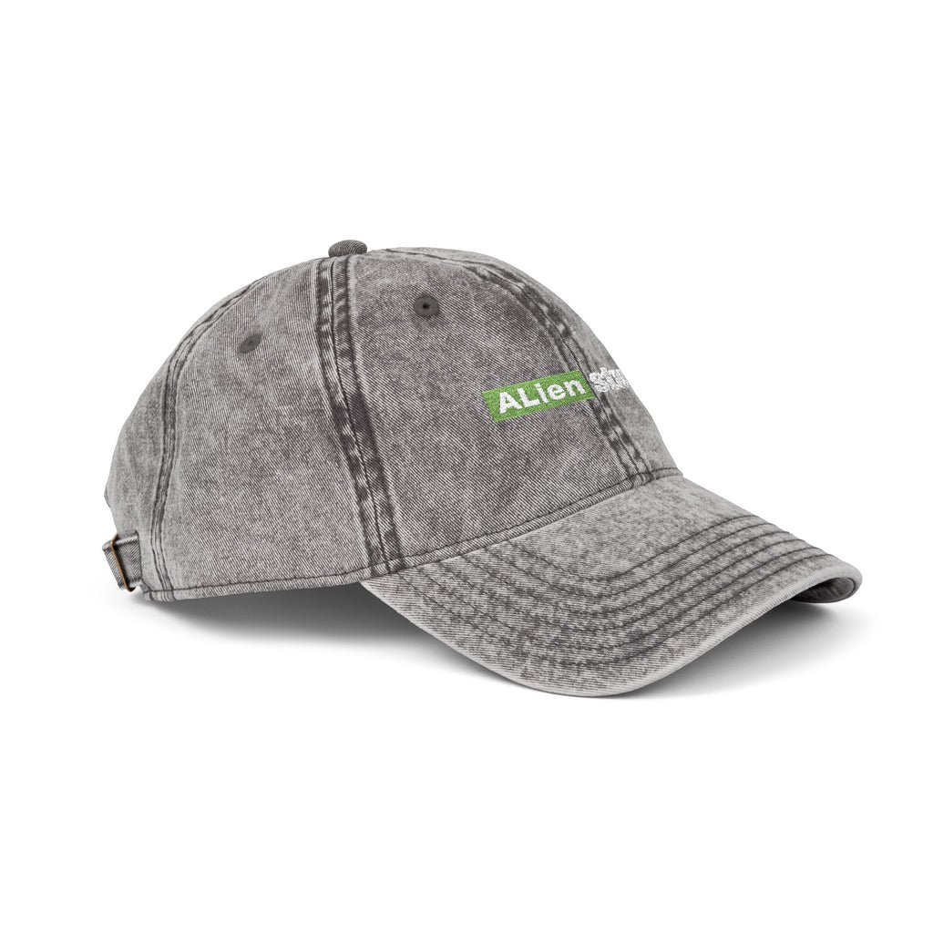 Green Pixel Logo Vintage Cap | Embroidered Baseball Hat