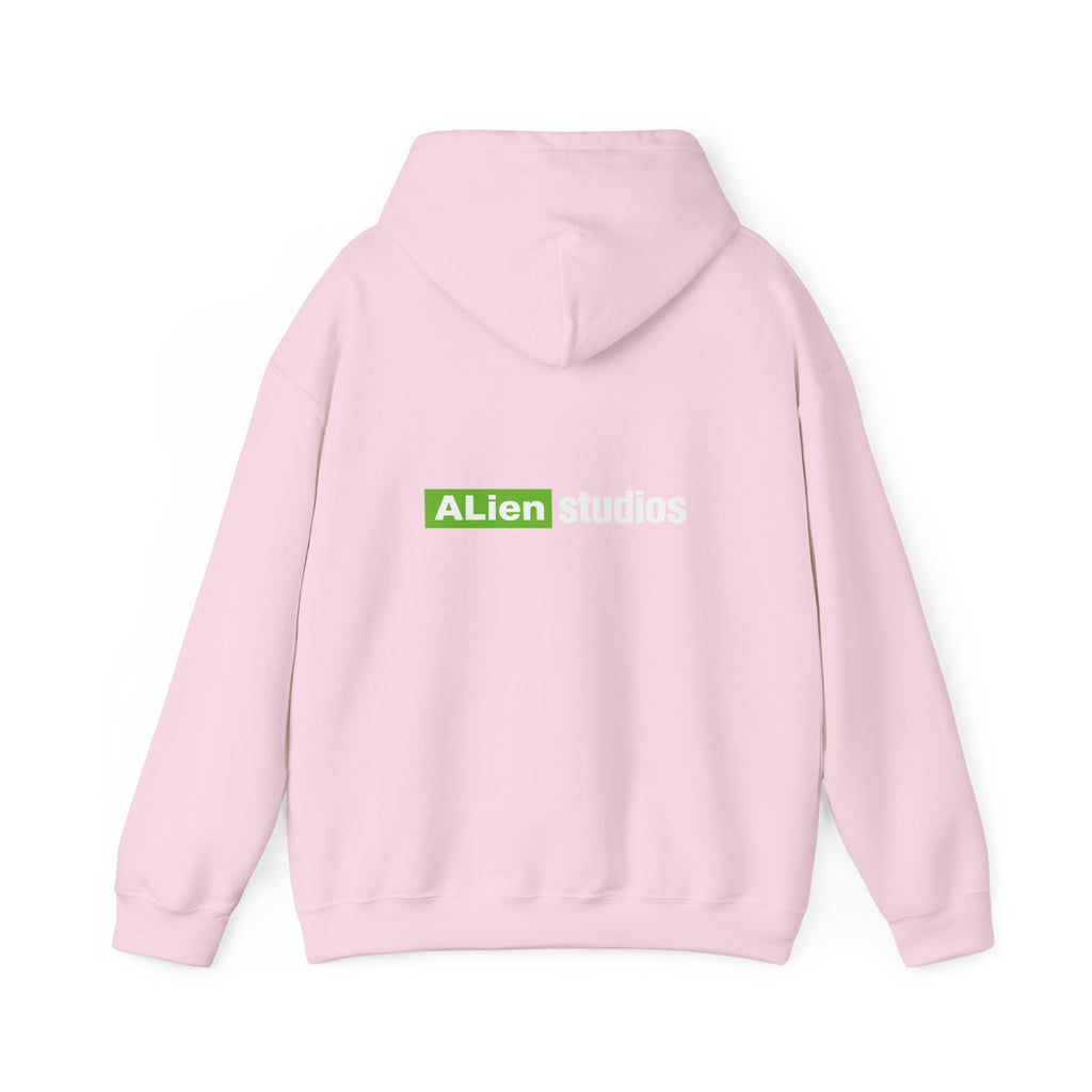 Alien Studios logo Hoodie | Branded Graphic Pullover, Black Logo Sweatshirt