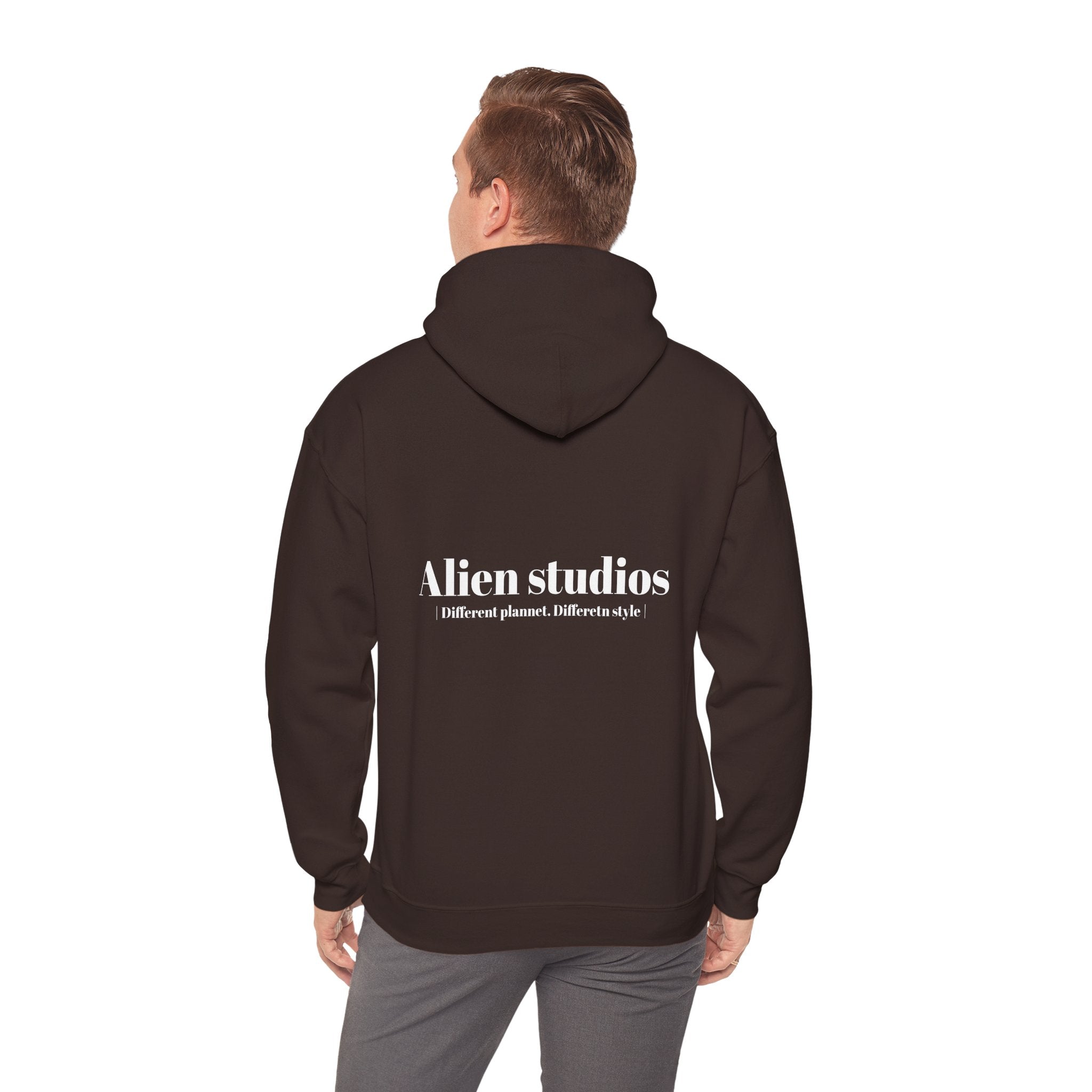 Alien Studios Logo Hoodie | Minimal Back Text, White Pullover