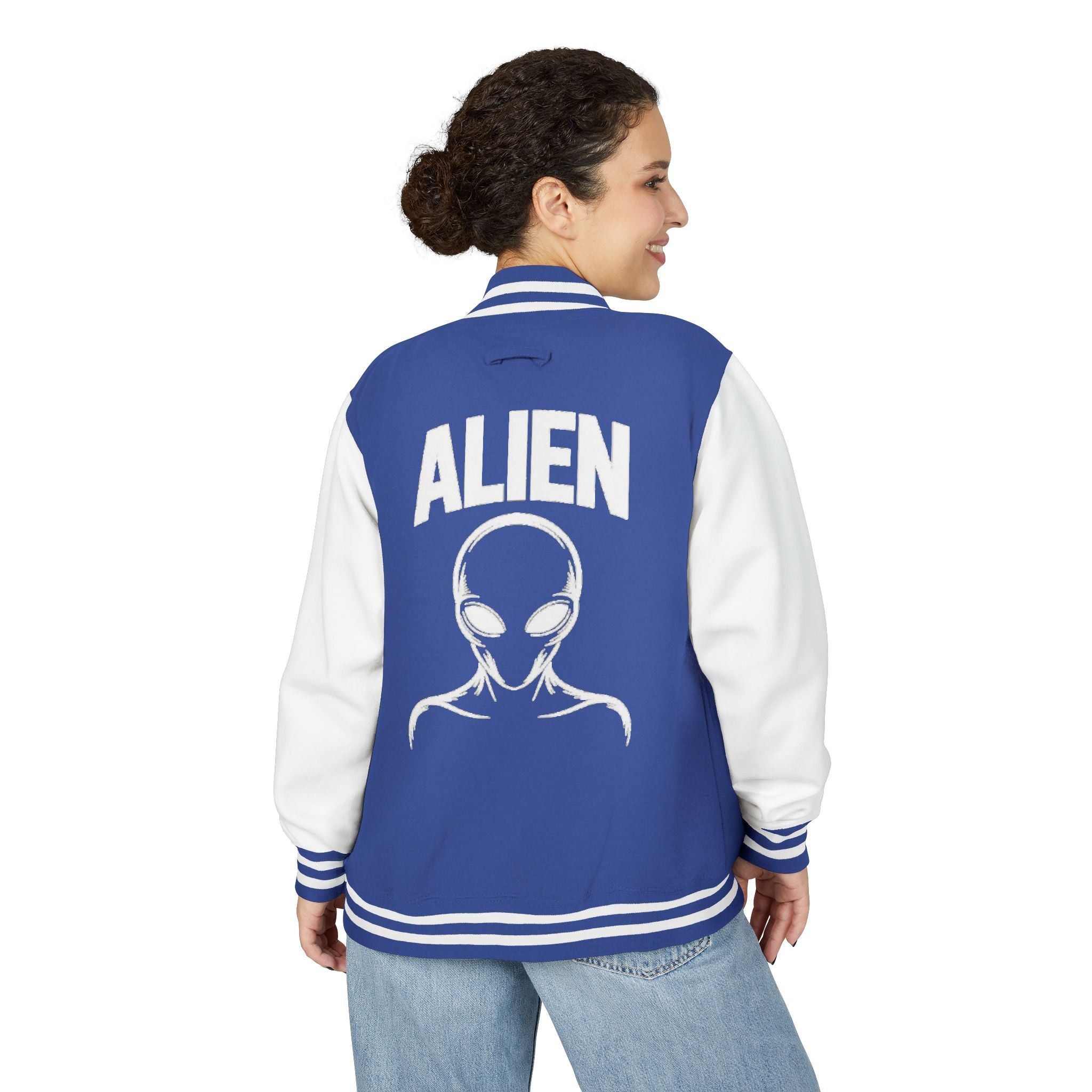 Alien Graphic Letterman Jacket | Alien Head Varsity Jacket