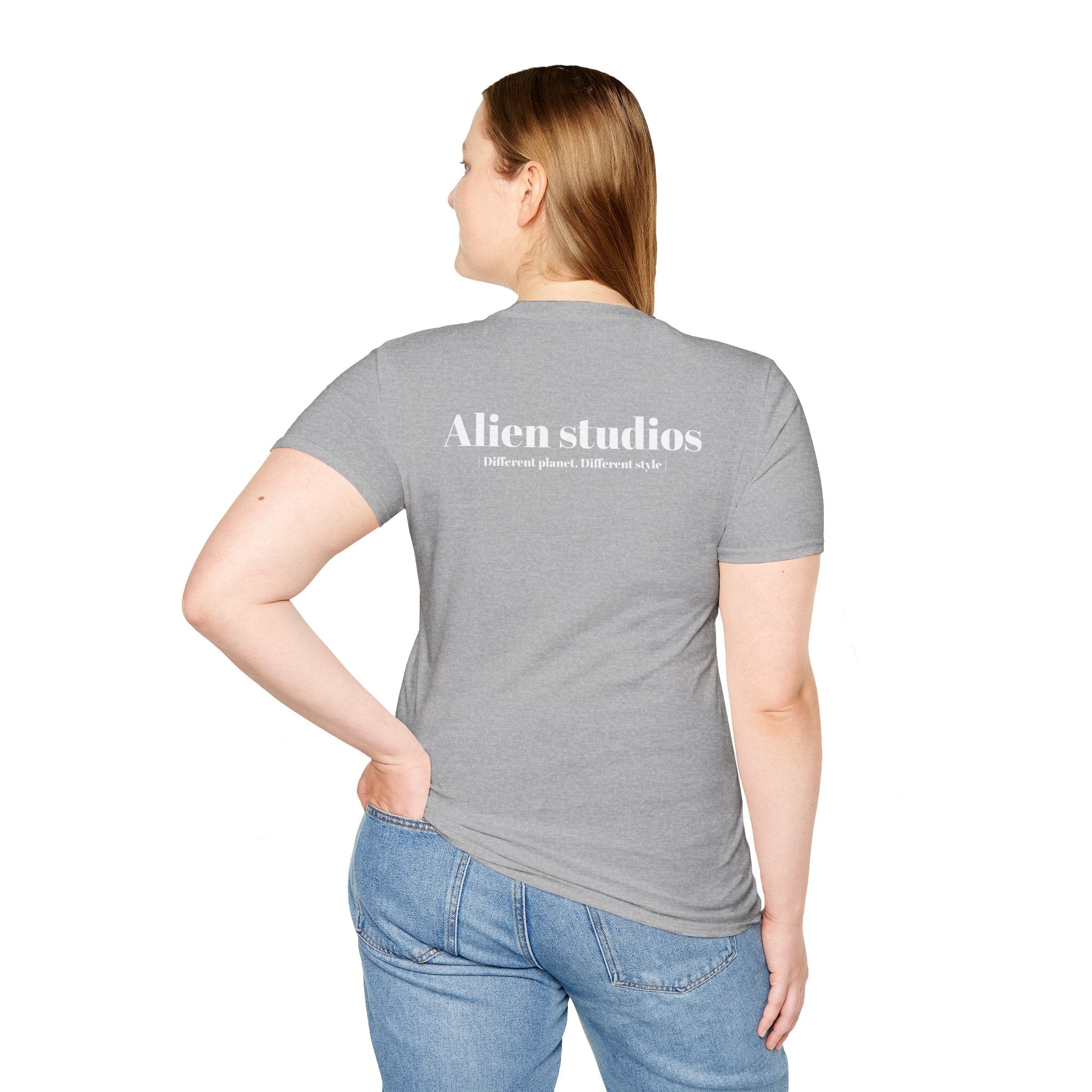 Alien Studios logo T-Shirt | Minimal back text, small chest text