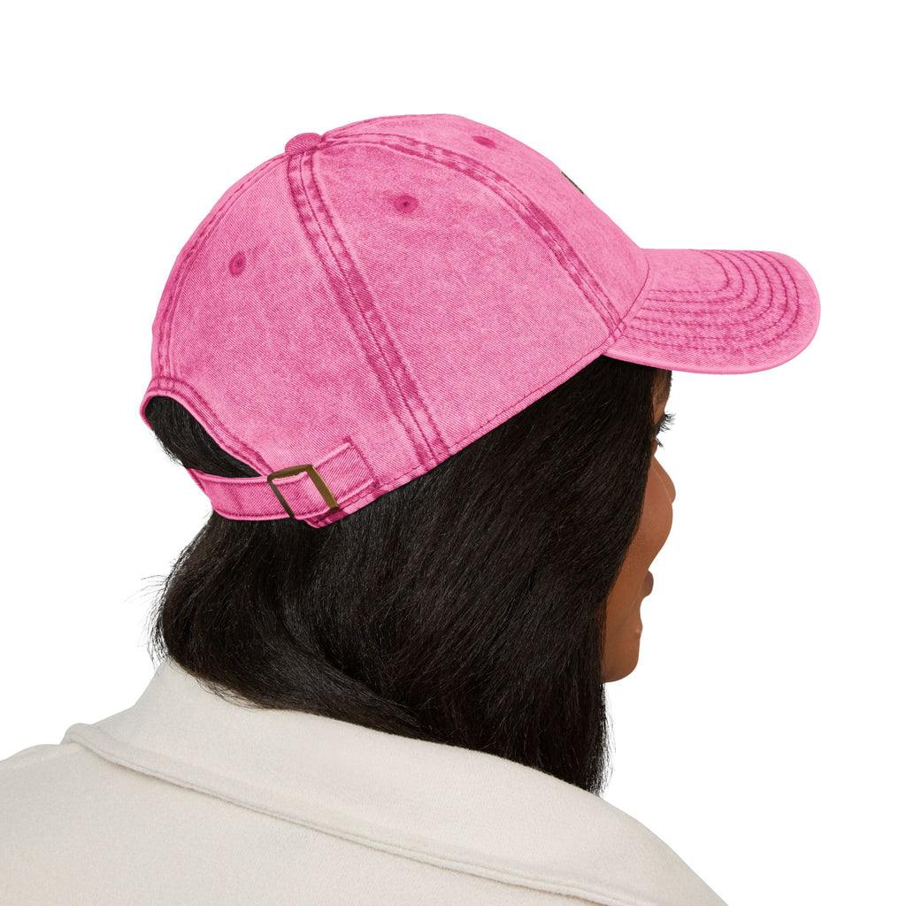 Green Pixel Logo Vintage Cap | Embroidered Baseball Hat