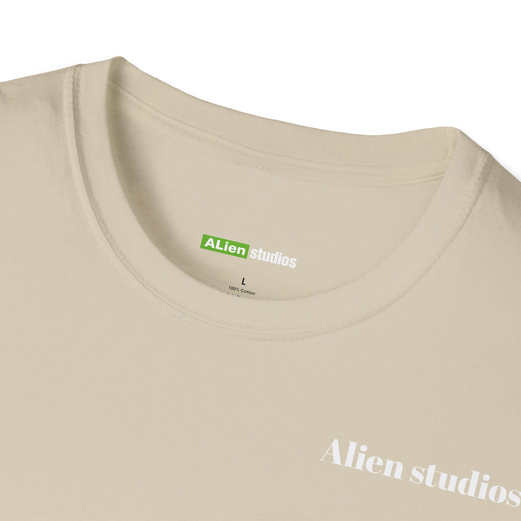 Alien Studios logo T-Shirt | Minimal back text, small chest text