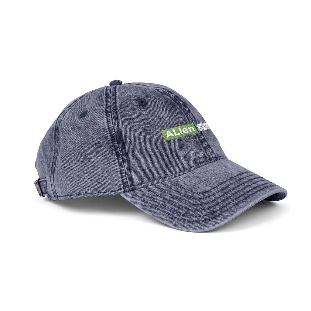 Green Pixel Logo Vintage Cap | Embroidered Baseball Hat