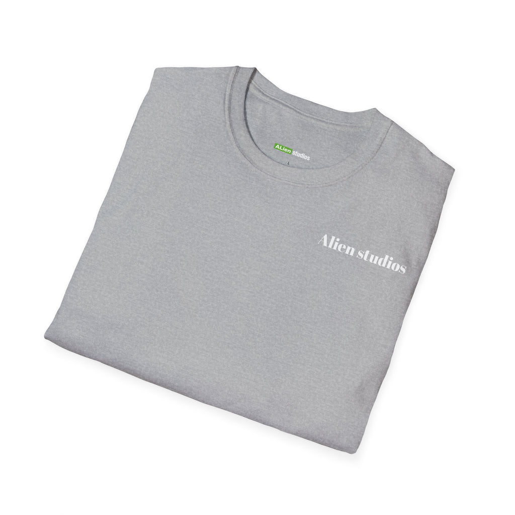 Alien Studios logo T-Shirt | Minimal back text, small chest text