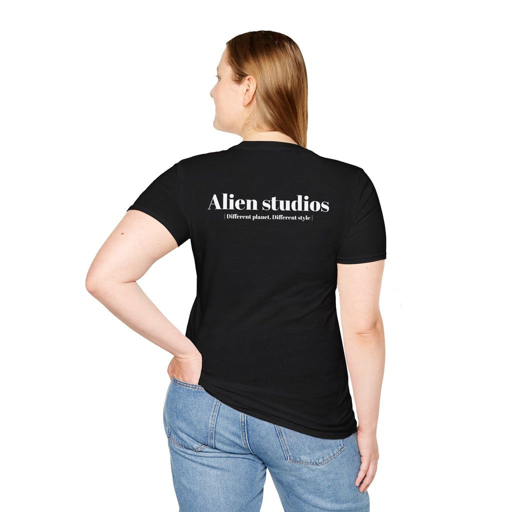 Alien Studios logo T-Shirt | Minimal back text, small chest text