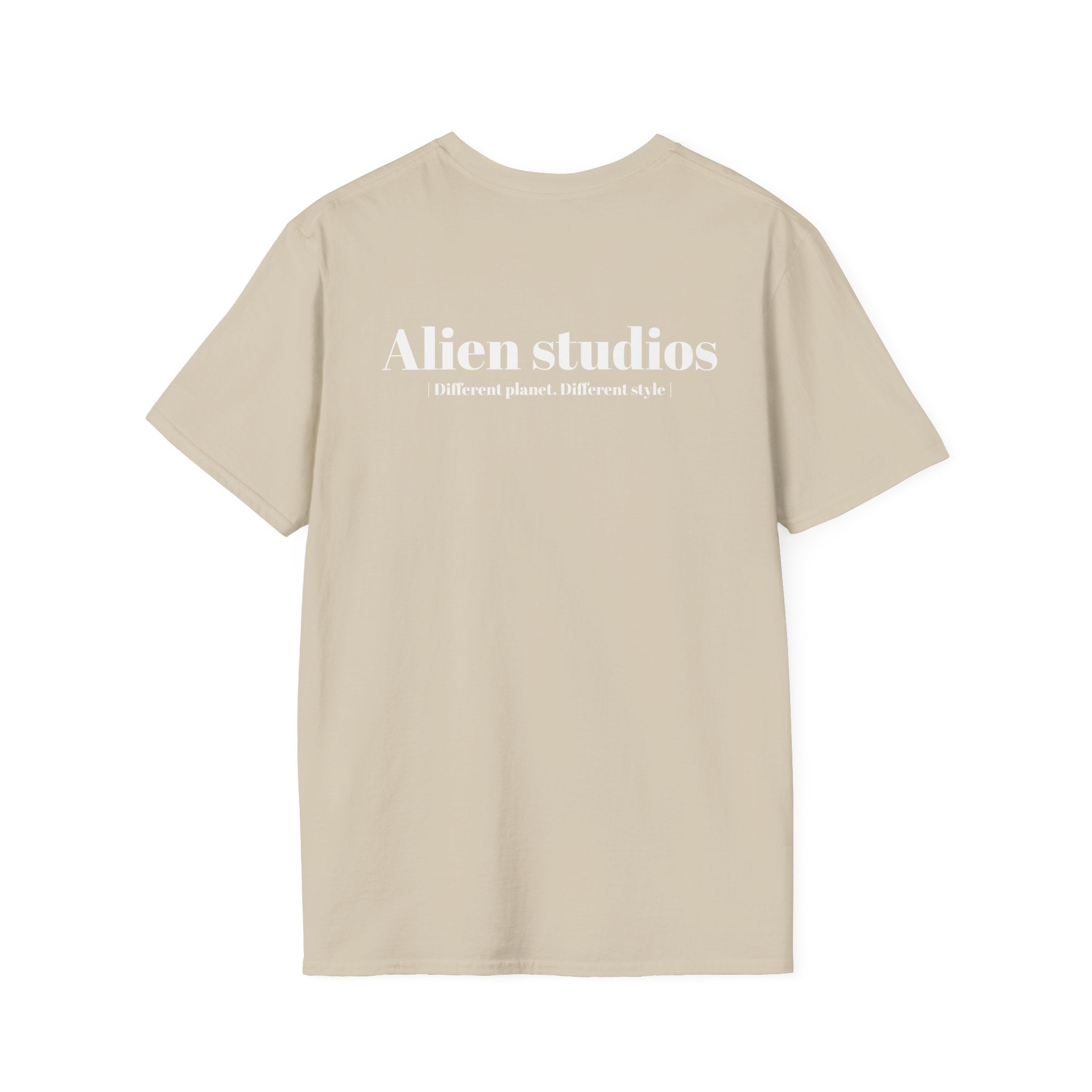 Alien Studios logo T-Shirt | Minimal back text, small chest text