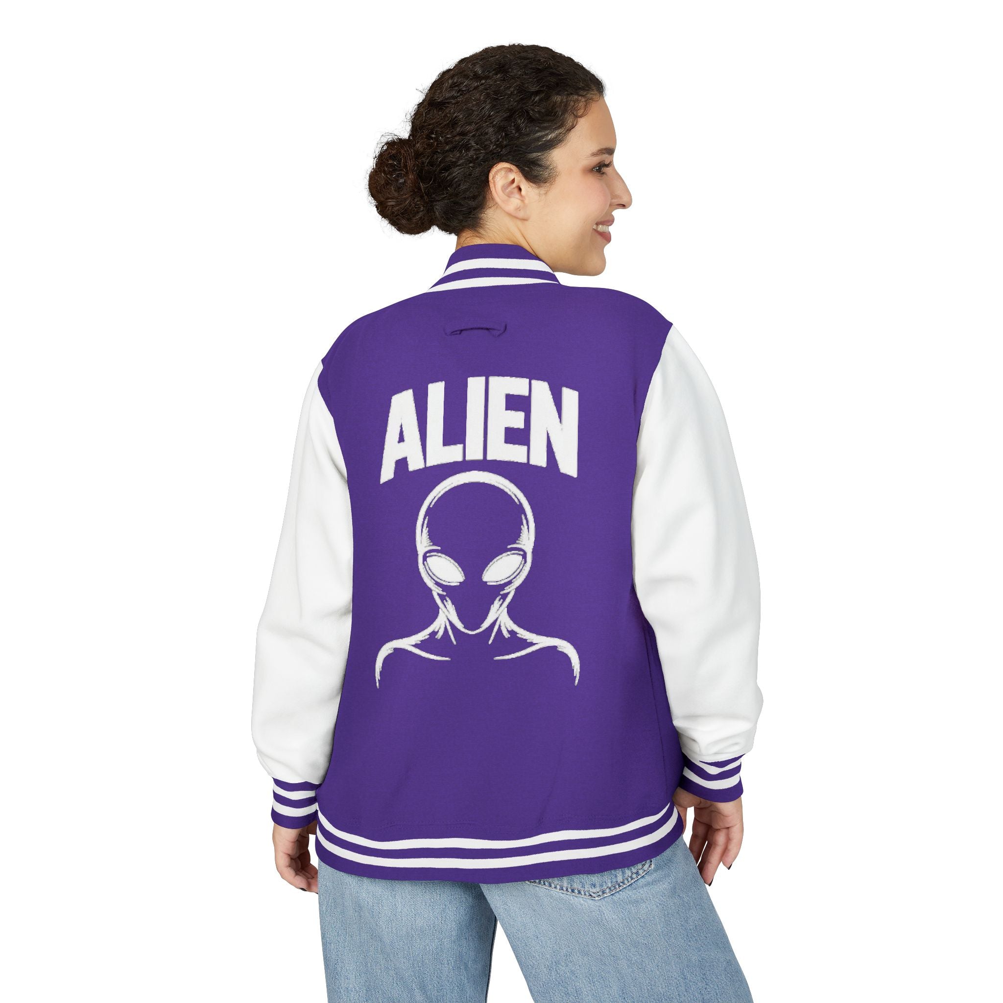 Alien Graphic Letterman Jacket | Alien Head Varsity Jacket