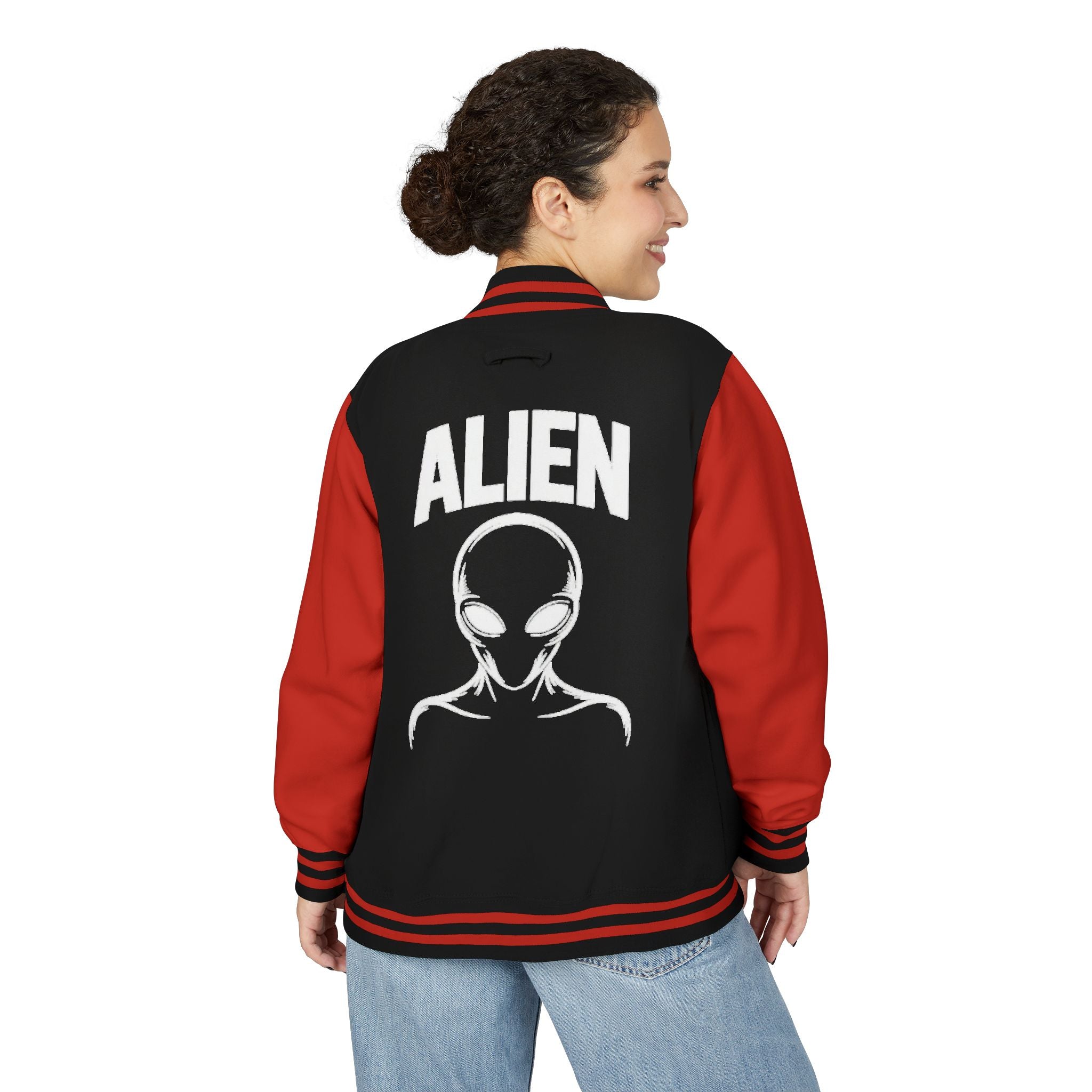 Alien Graphic Letterman Jacket | Alien Head Varsity Jacket