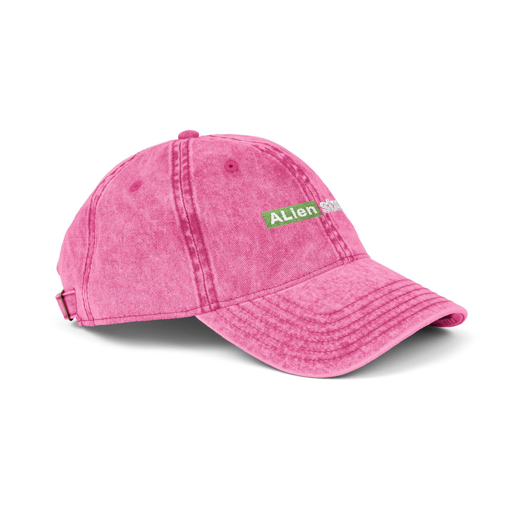 Green Pixel Logo Vintage Cap | Embroidered Baseball Hat