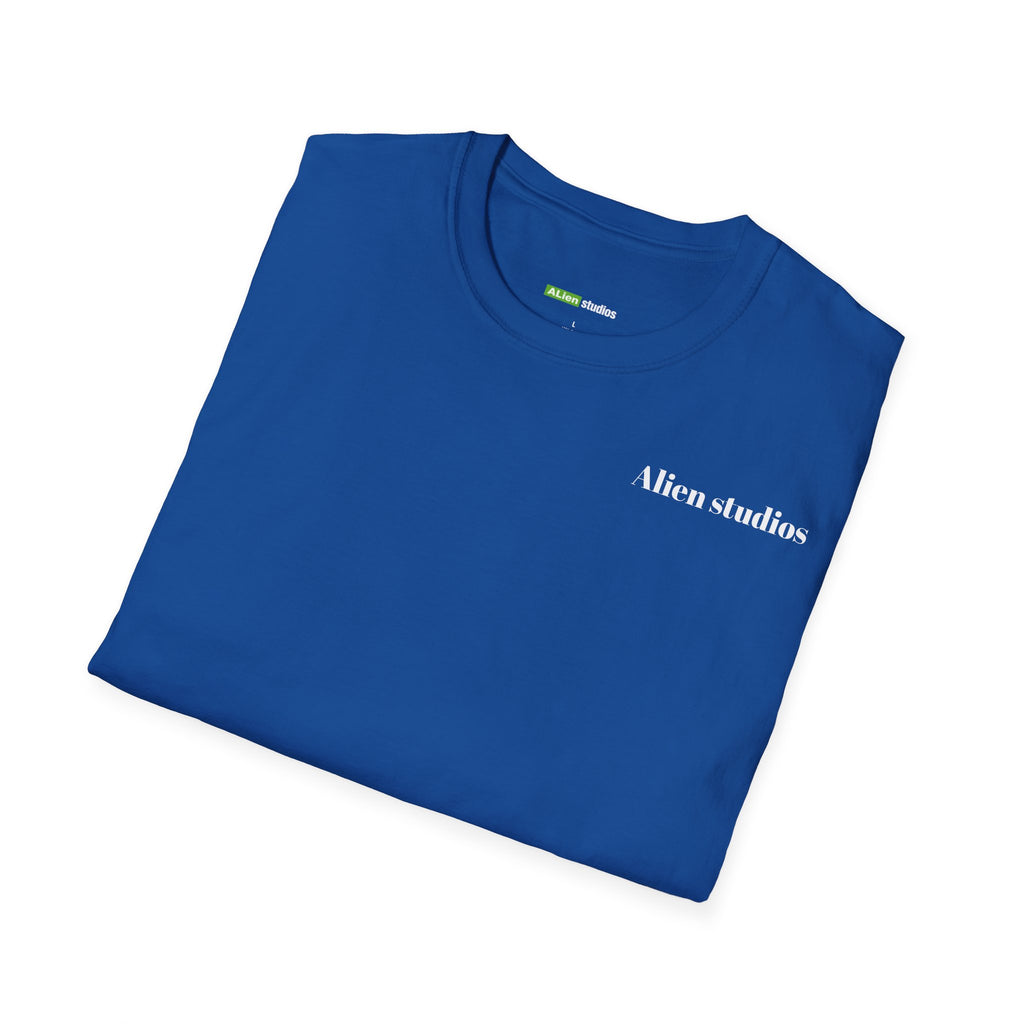 Alien Studios logo T-Shirt | Minimal back text, small chest text